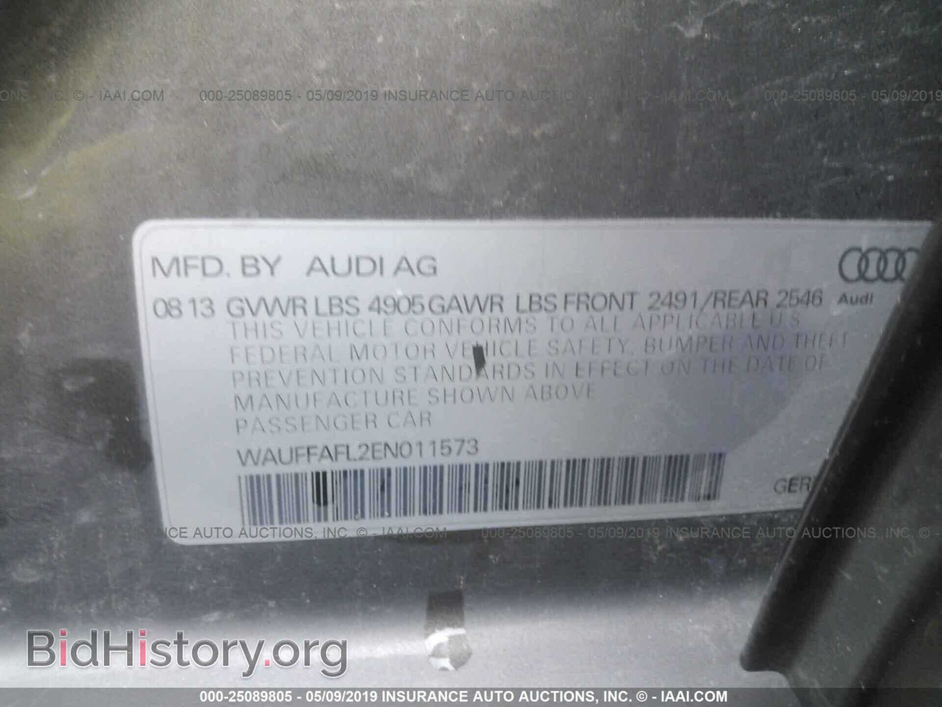 2014 AUDI A4 - VIN: WAUFFAFL2EN011573 - Photo 9