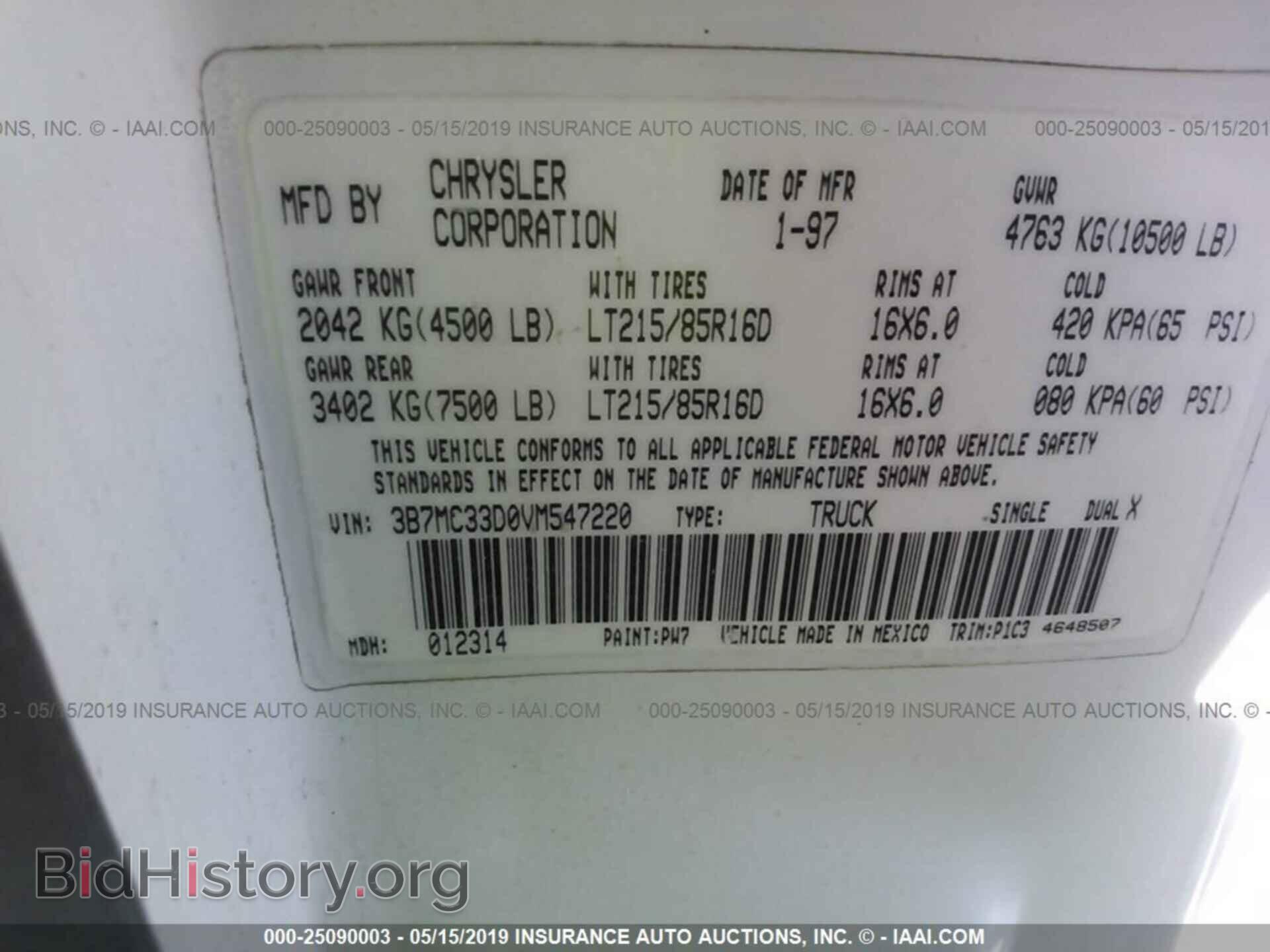 1997 DODGE RAM 3500 - VIN: 3B7MC33D0VM547220 - Photo 9