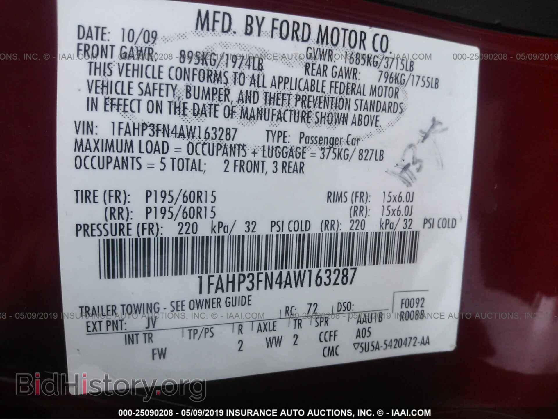 2010 FORD FOCUS - VIN: 1FAHP3FN4AW163287 - Фото 9