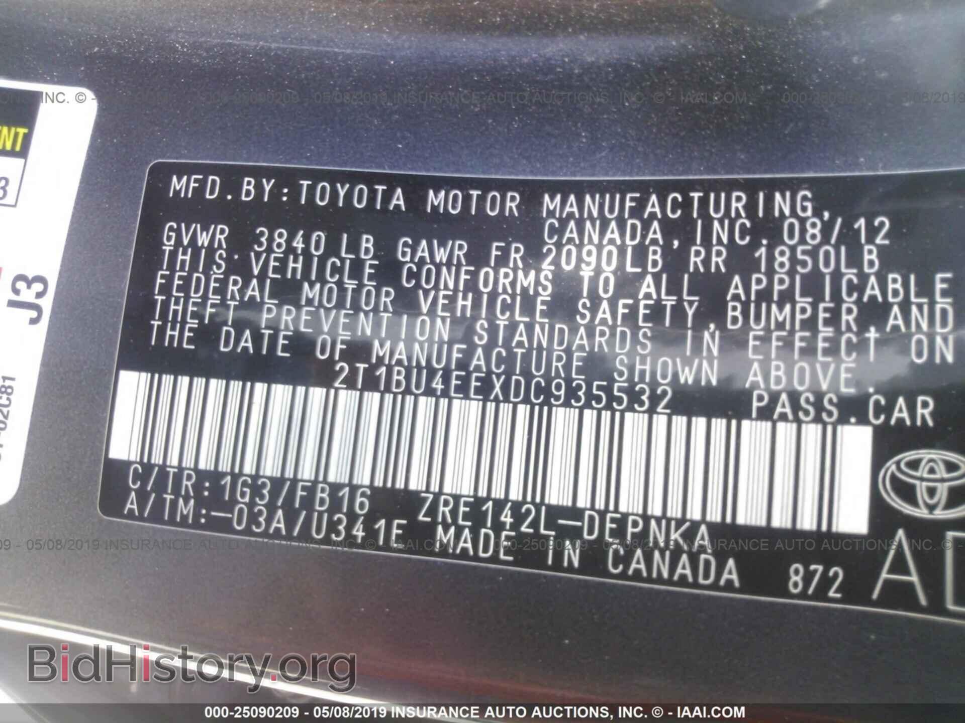 2013 TOYOTA COROLLA - VIN: 2T1BU4EEXDC935532 - Photo 9
