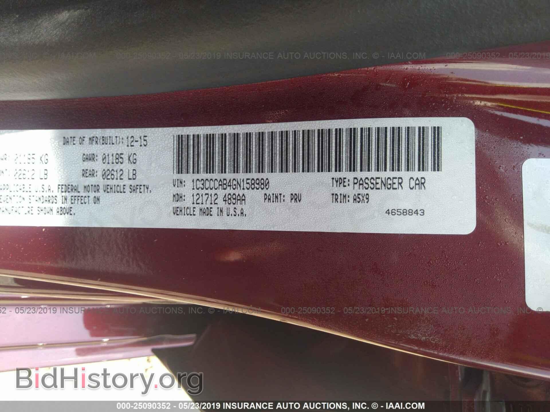 2016 CHRYSLER 200 - VIN: 1C3CCCAB4GN158980 - Photo 9