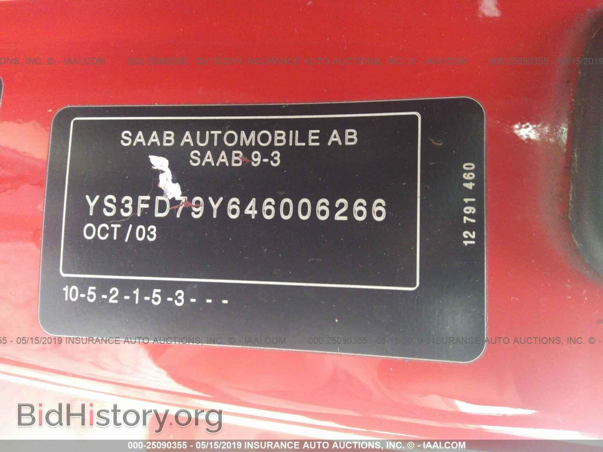 2004 SAAB 9-3 - VIN: YS3FD79Y646006266 - Фото 9