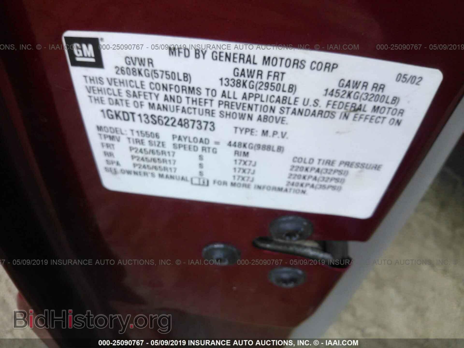 2002 GMC ENVOY - VIN: 1GKDT13S622487373 - Photo 9