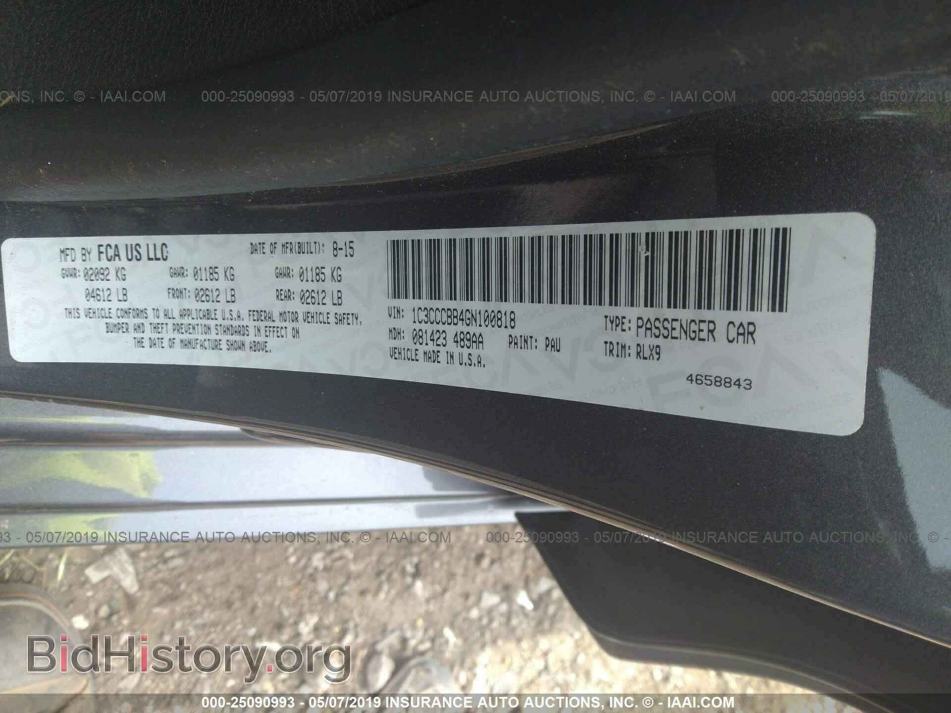 2016 CHRYSLER 200 - VIN: 1C3CCCBB4GN100818 - Photo 9