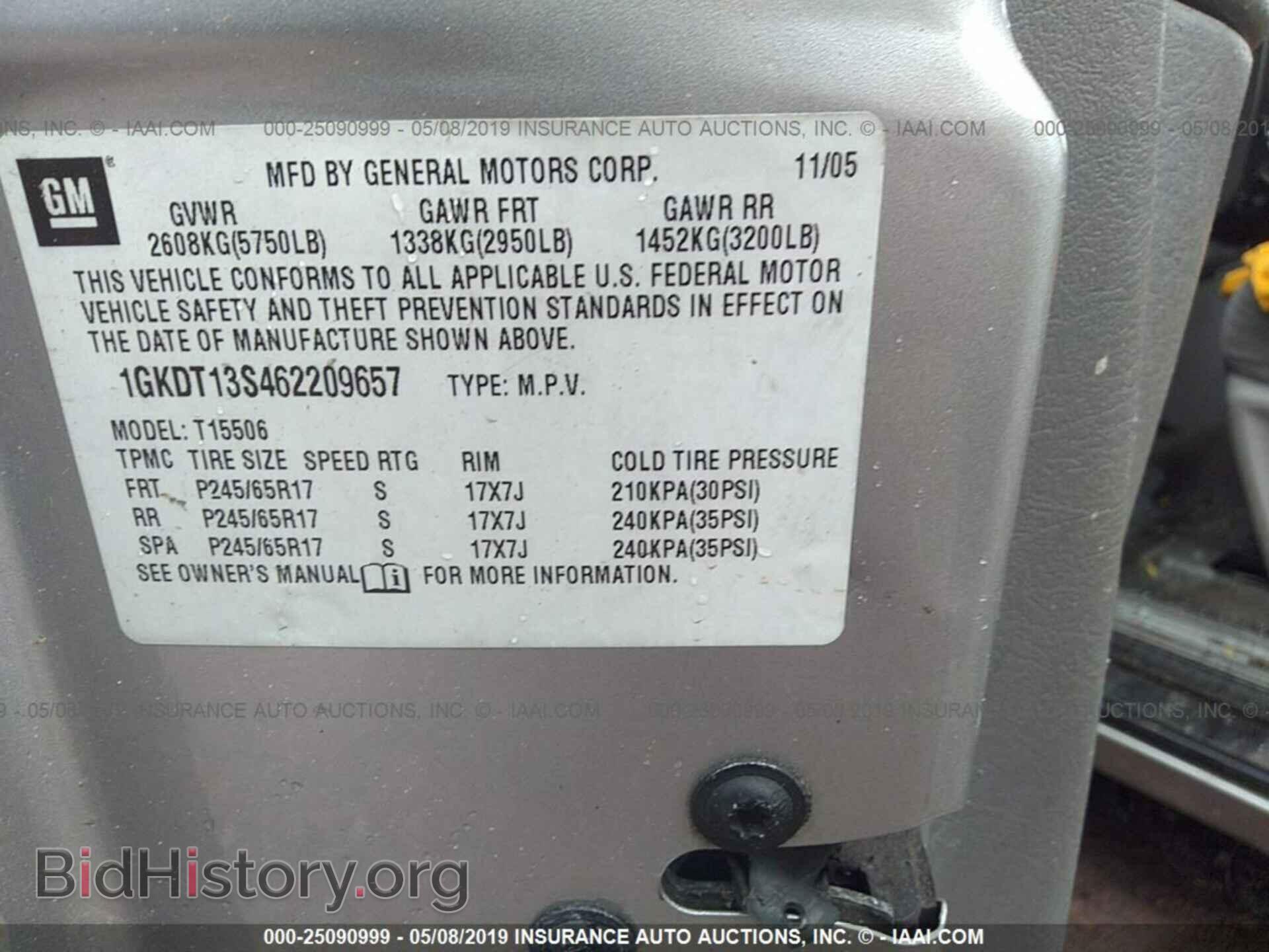 2006 GMC ENVOY - VIN: 1GKDT13S462209657 - Фото 9