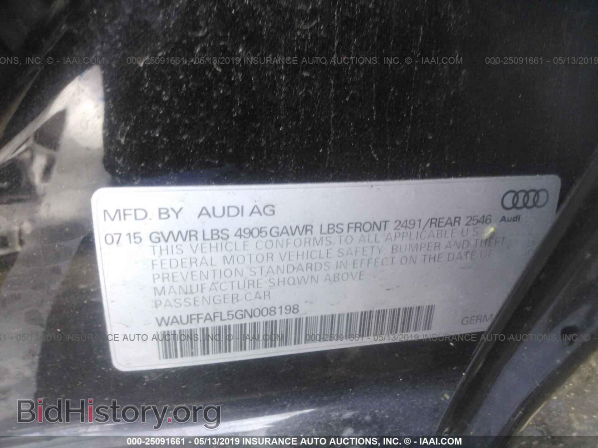 2016 AUDI A4 - VIN: WAUFFAFL5GN008198 - Фото 9