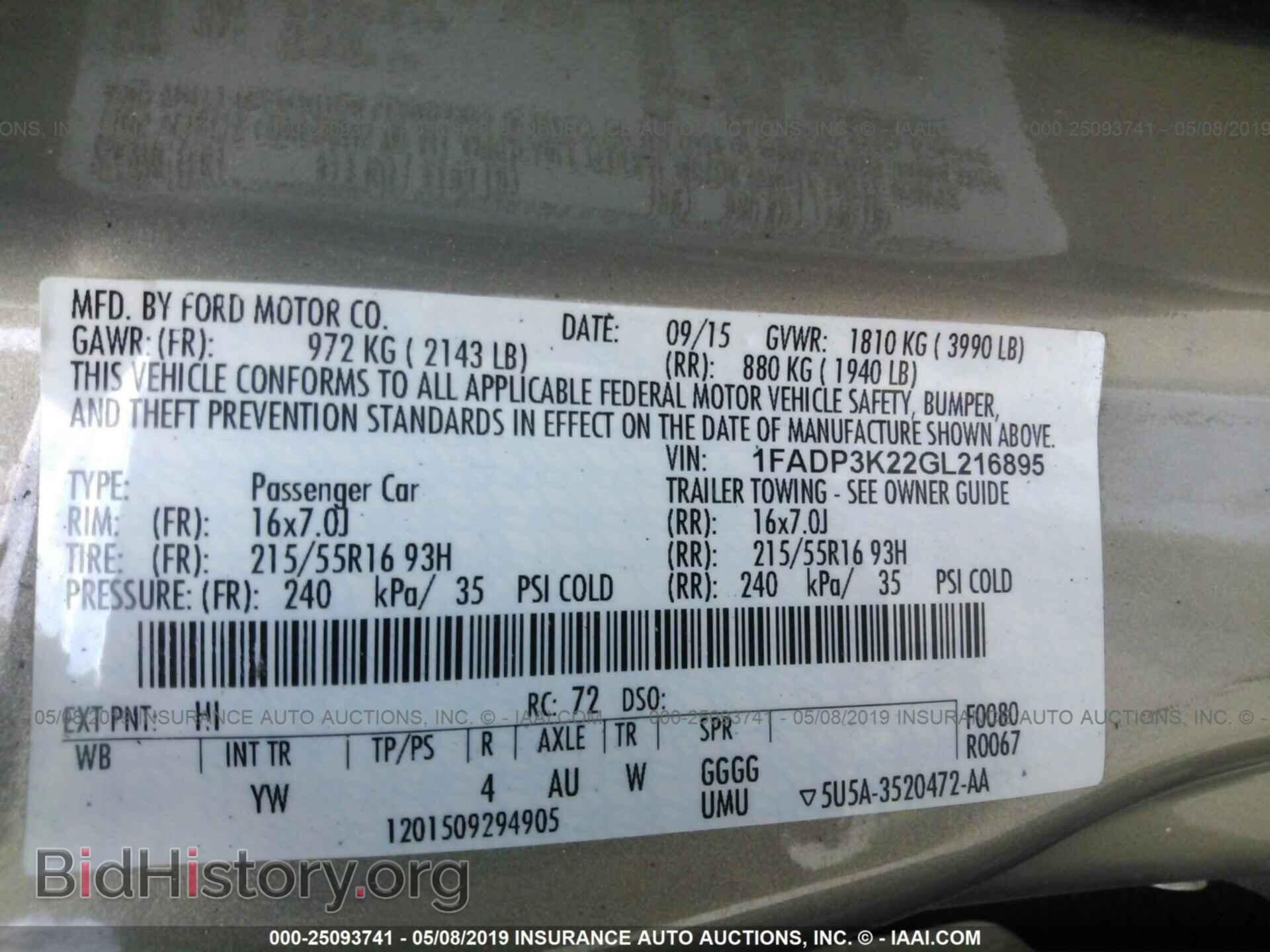 2016 FORD FOCUS - VIN: 1FADP3K22GL216895 - Photo 9