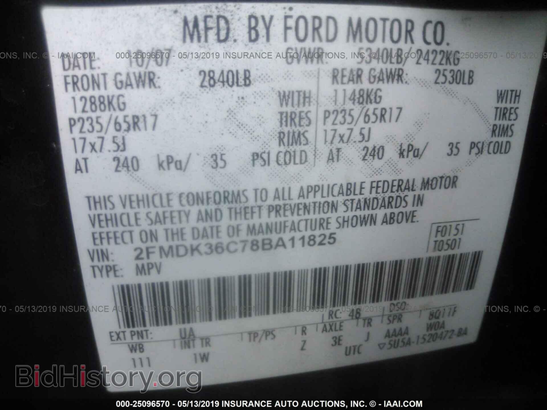 2008 FORD EDGE - VIN: 2FMDK36C78BA11825 - Фото 9