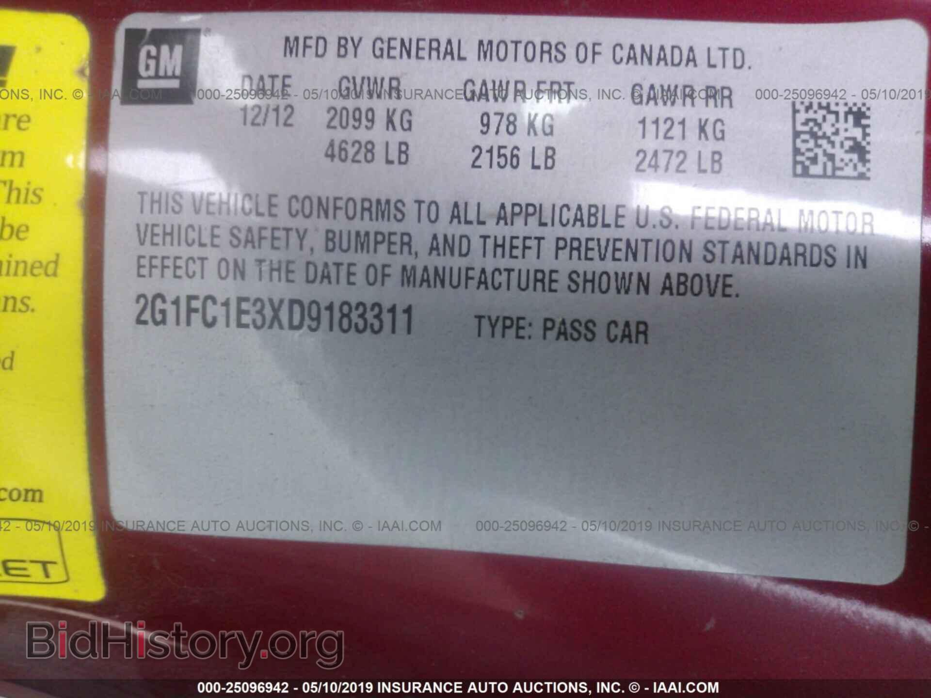 2013 CHEVROLET CAMARO - VIN: 2G1FC1E3XD9183311 - Photo 9