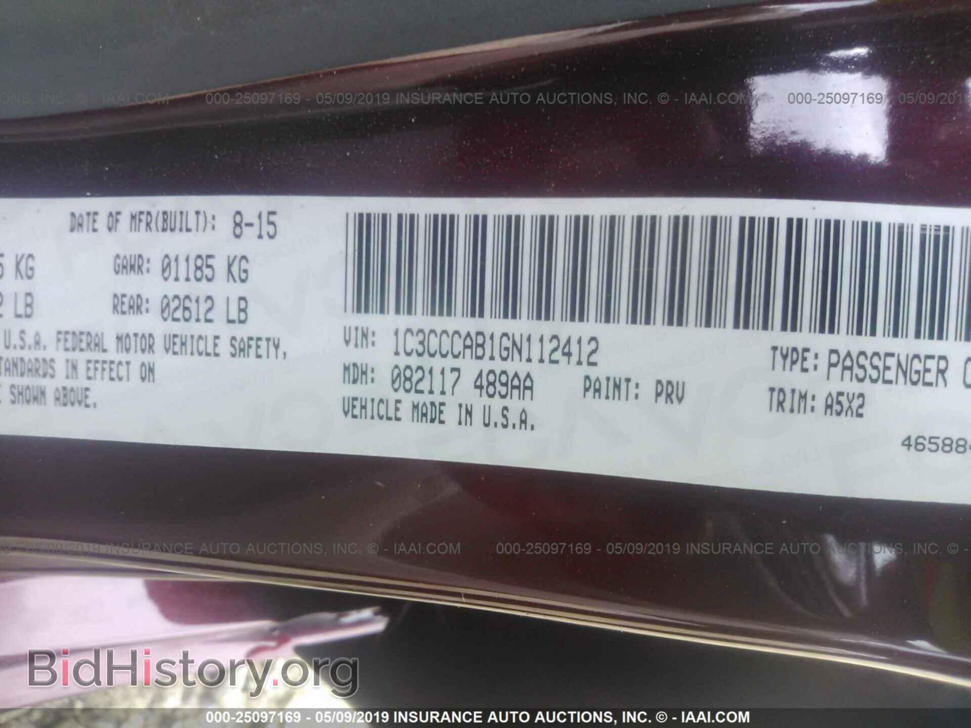 2016 CHRYSLER 200 - VIN: 1C3CCCAB1GN112412 - Photo 9