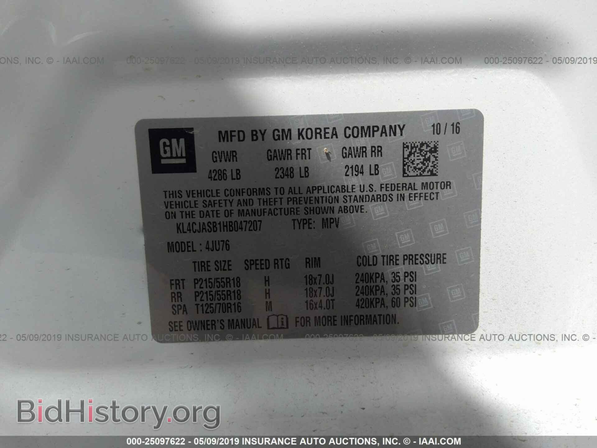 2017 BUICK ENCORE - VIN: KL4CJASB1HB047207 - Photo 9