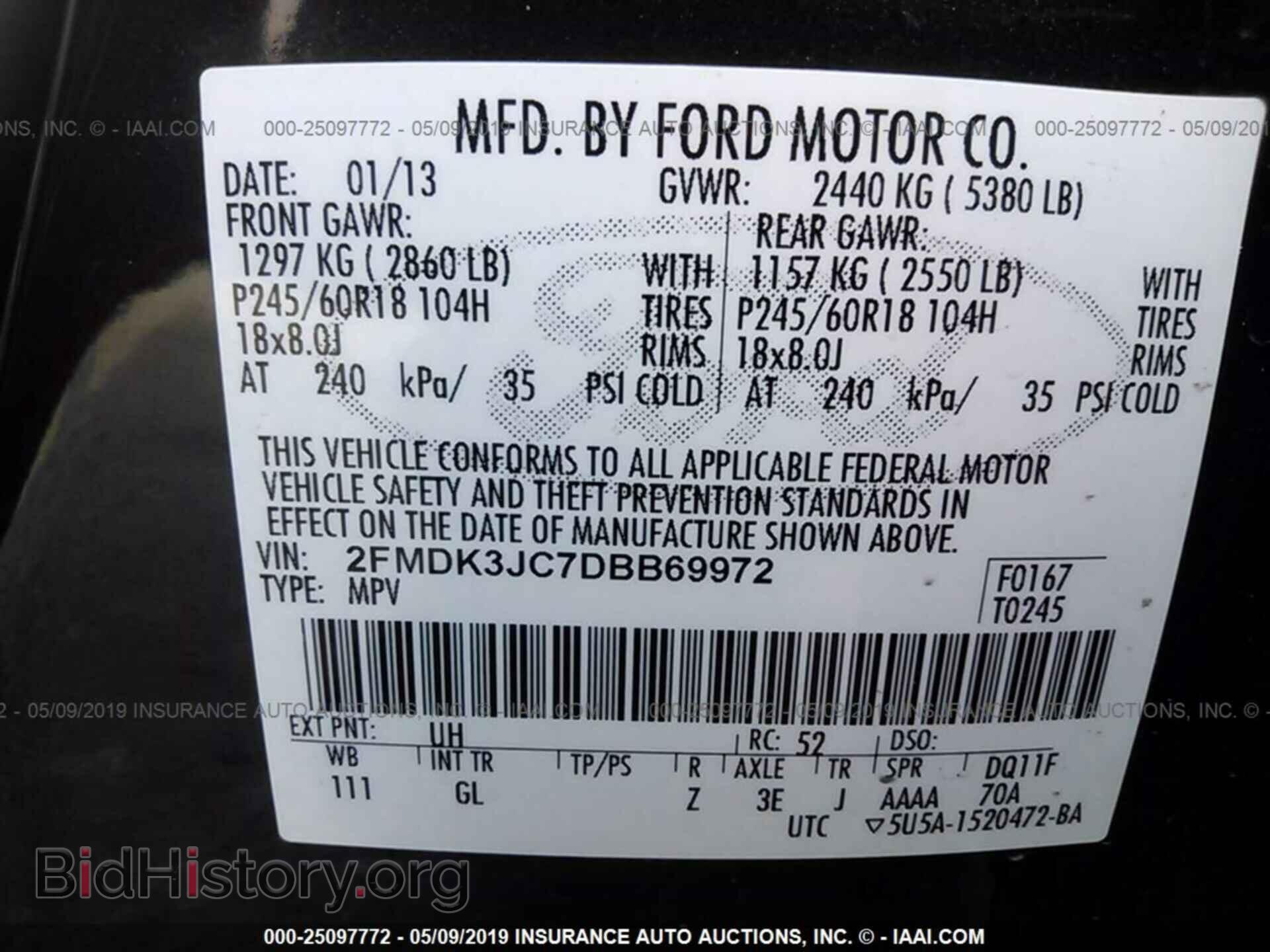 2013 FORD EDGE - VIN: 2FMDK3JC7DBB69972 - Photo 9