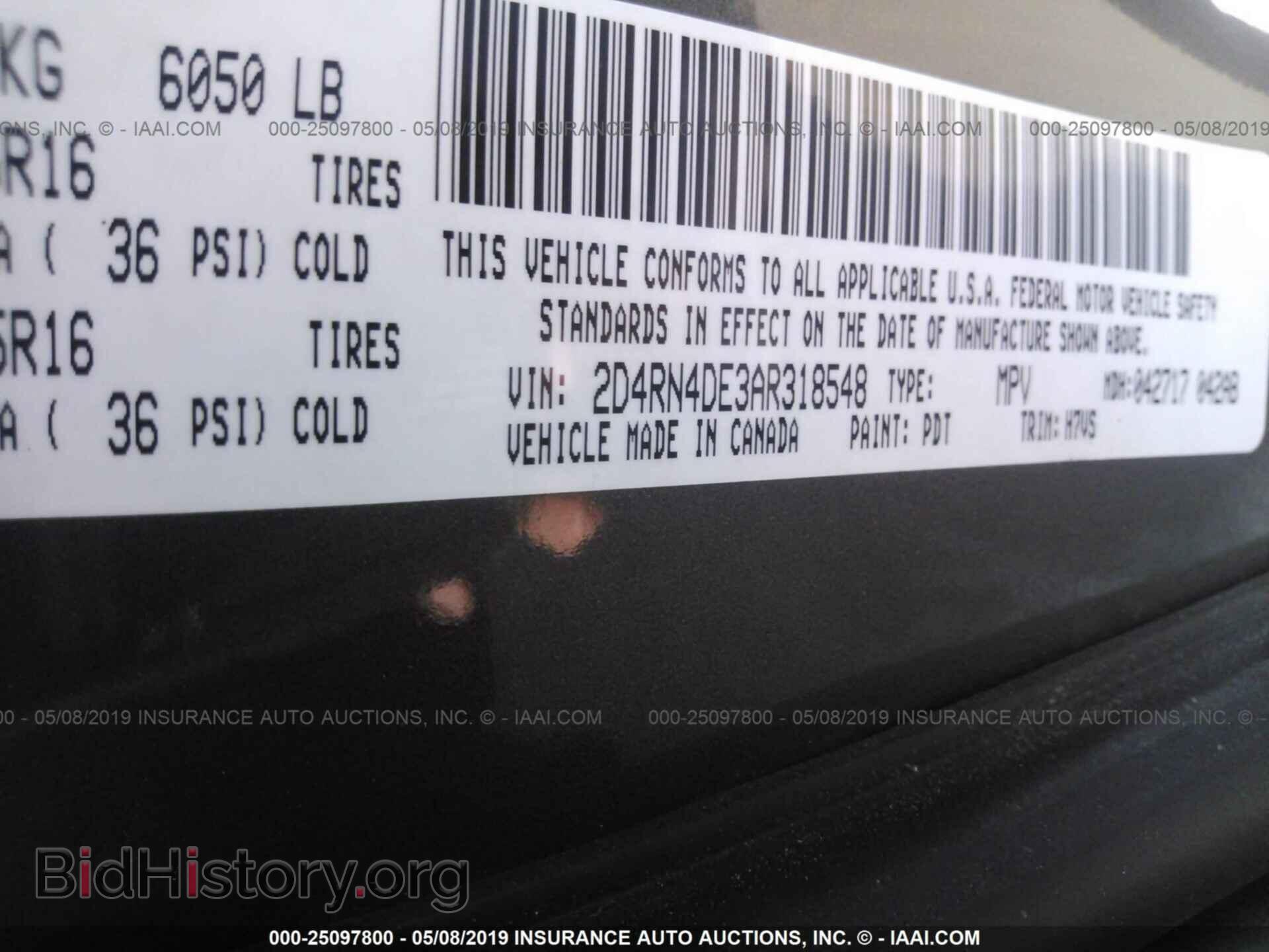 2010 DODGE GRAND CARAVAN - VIN: 2D4RN4DE3AR318548 - Фото 9