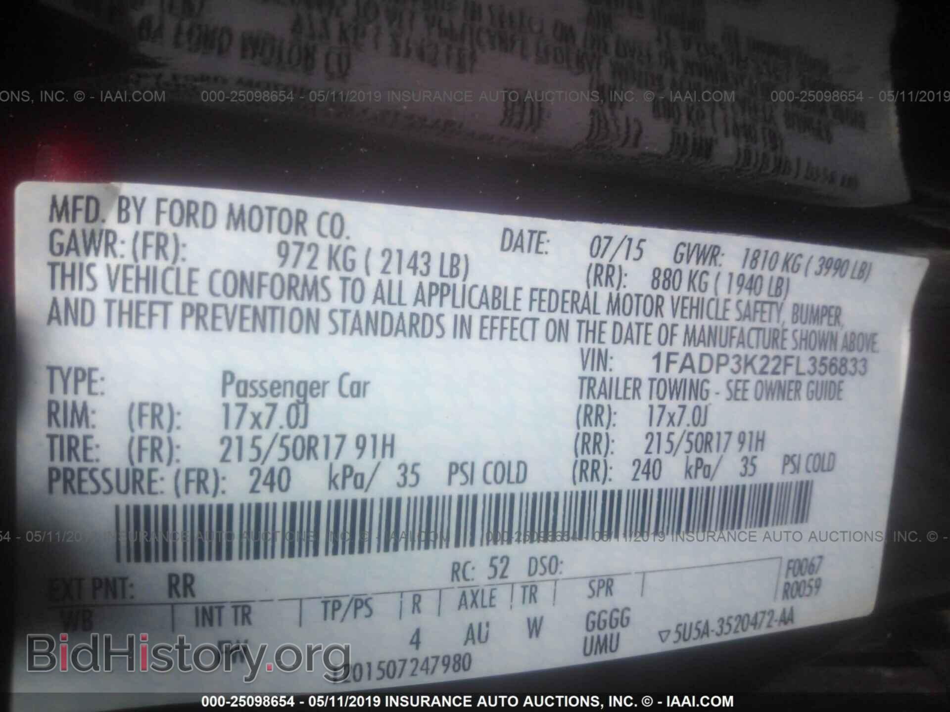 2015 FORD FOCUS - VIN: 1FADP3K22FL356833 - Photo 9