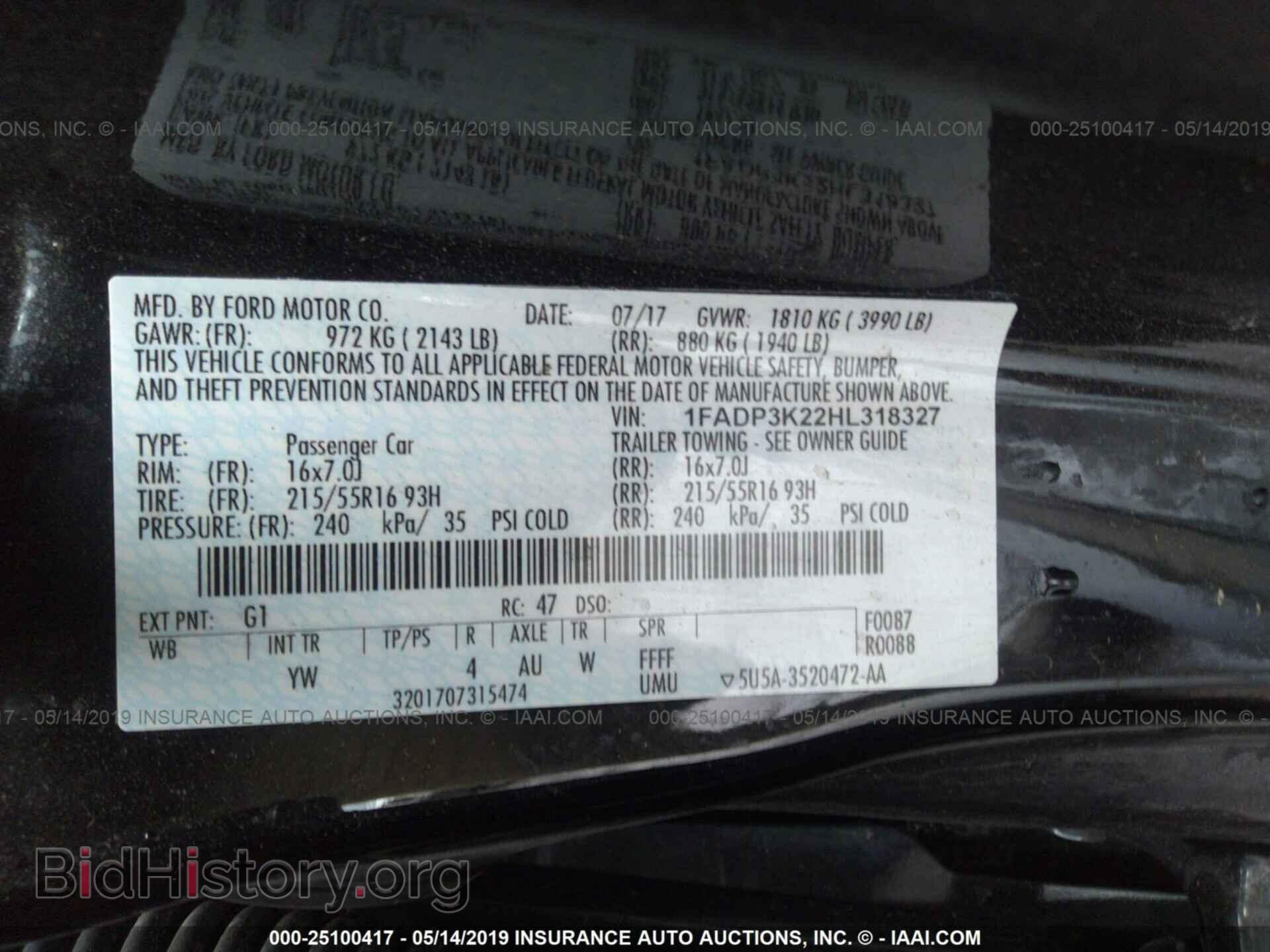2017 FORD FOCUS - VIN: 1FADP3K22HL318327 - Фото 9