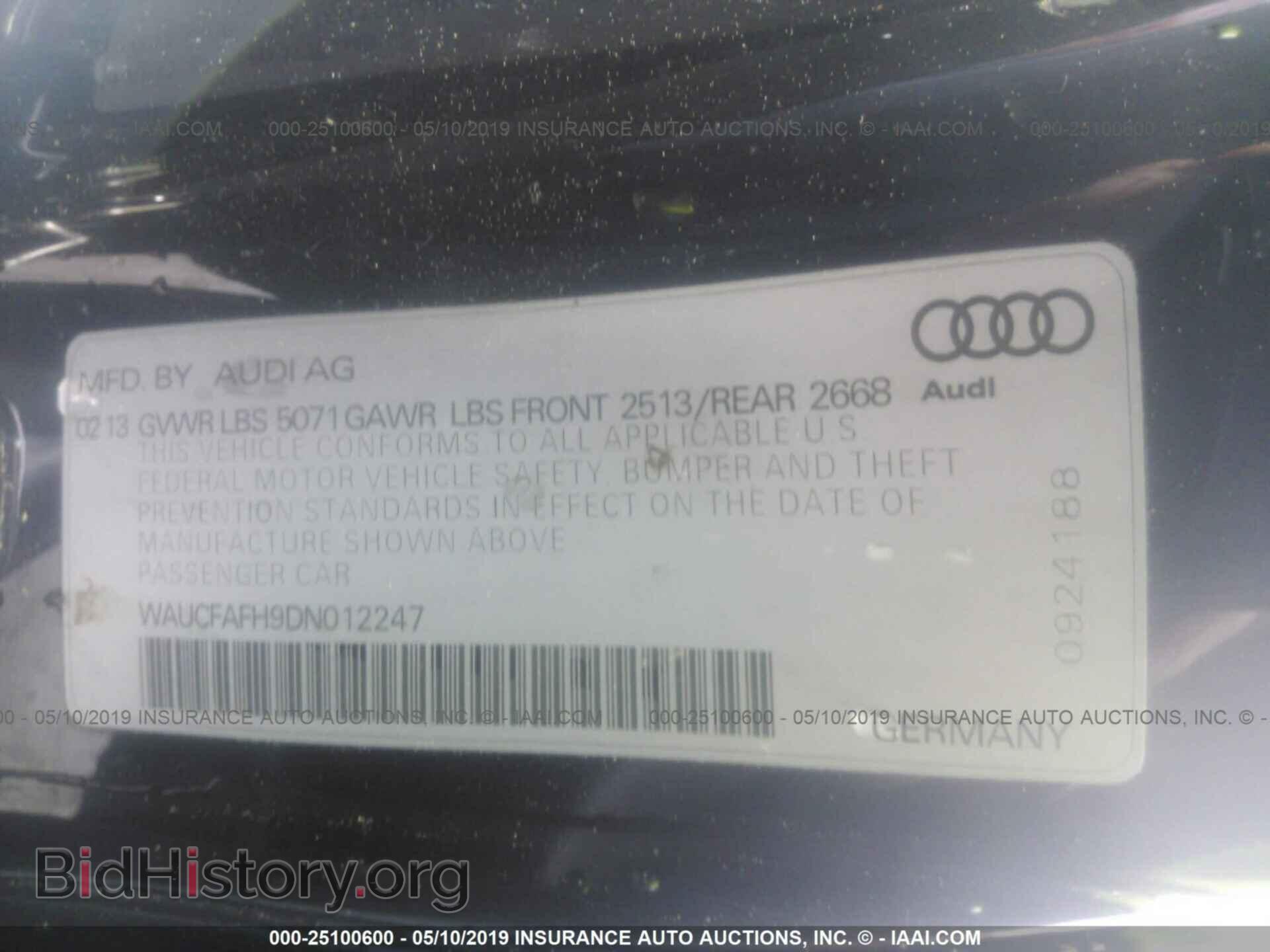 2013 AUDI A5 - VIN: WAUCFAFH9DN012247 - Фото 9