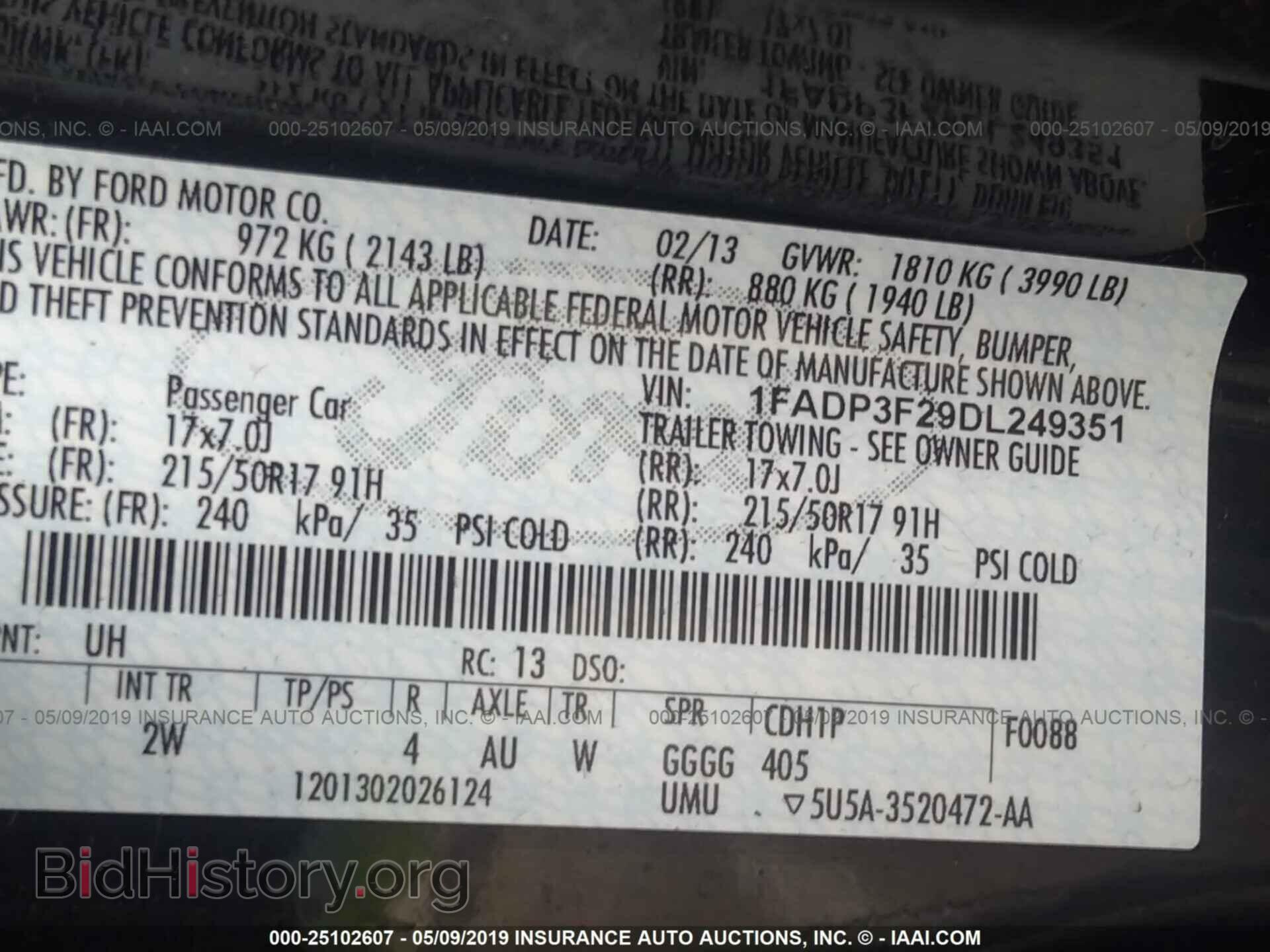 2013 FORD FOCUS - VIN: 1FADP3F29DL249351 - Photo 9