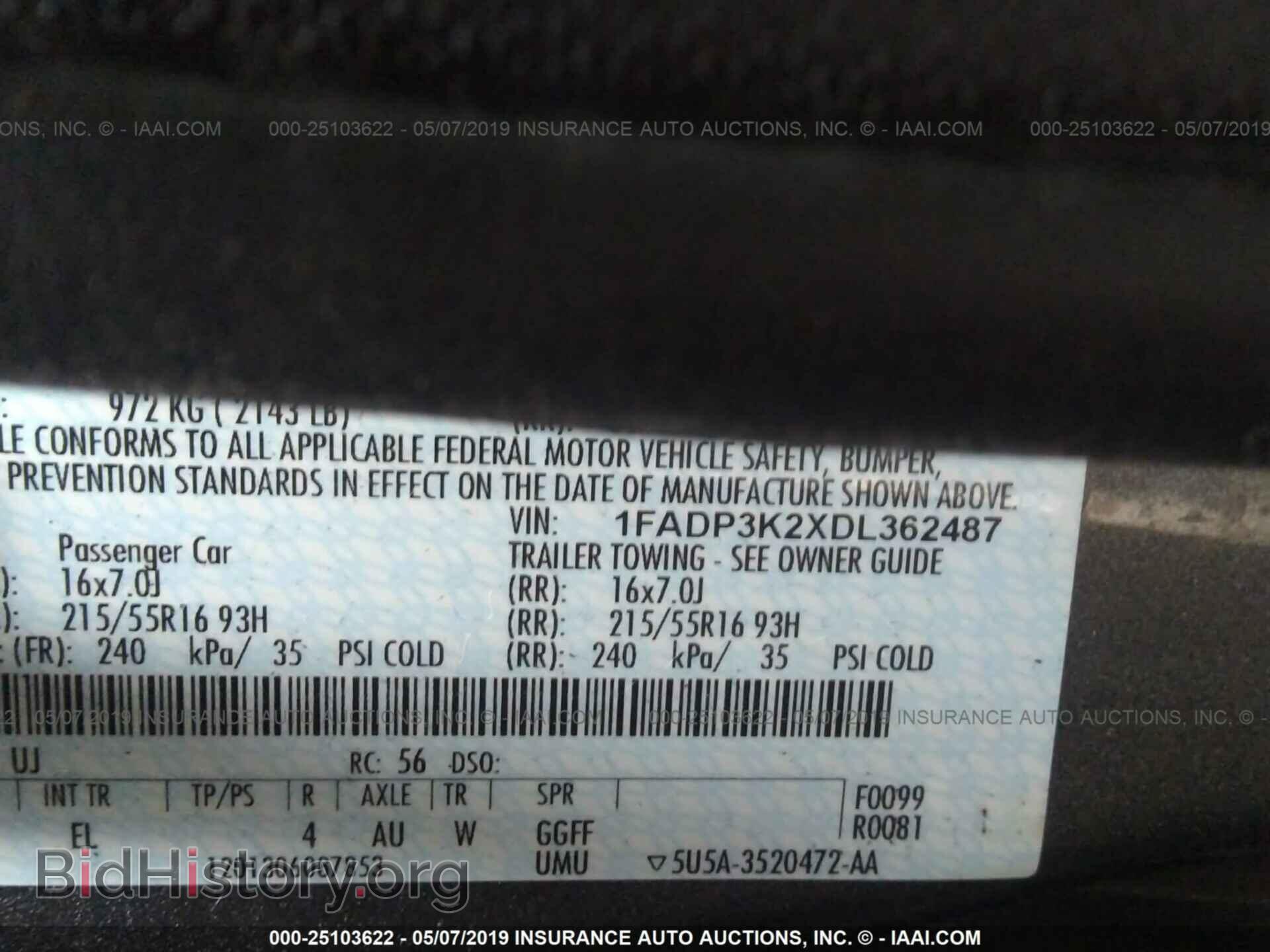 2013 FORD FOCUS - VIN: 1FADP3K2XDL362487 - Фото 9