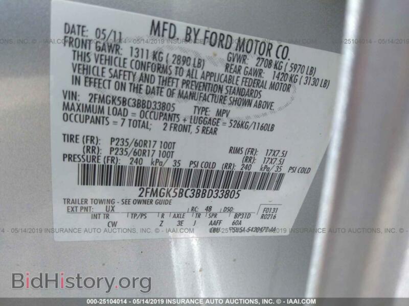 2011 Ford FLEX (VIN 2FMGK5BC3BBD33805) — фото 9 из 10