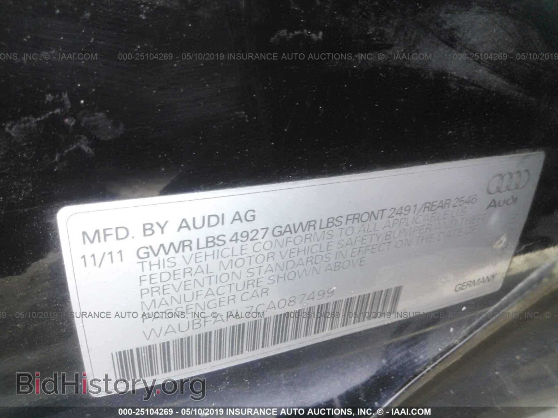 2012 AUDI A4 - VIN: WAUBFAFL7CA087499 - Photo 9