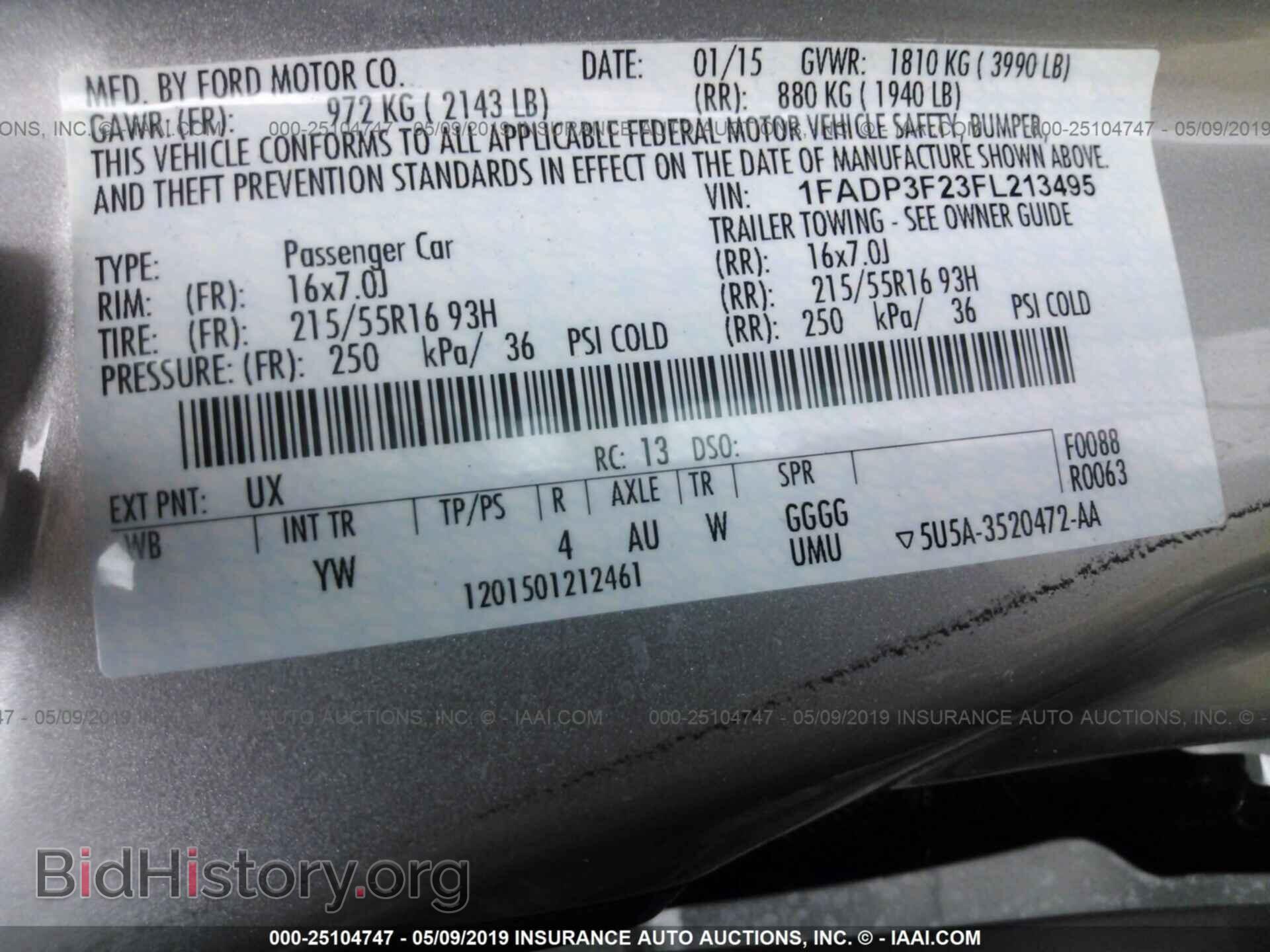2015 FORD FOCUS - VIN: 1FADP3F23FL213495 - Photo 9