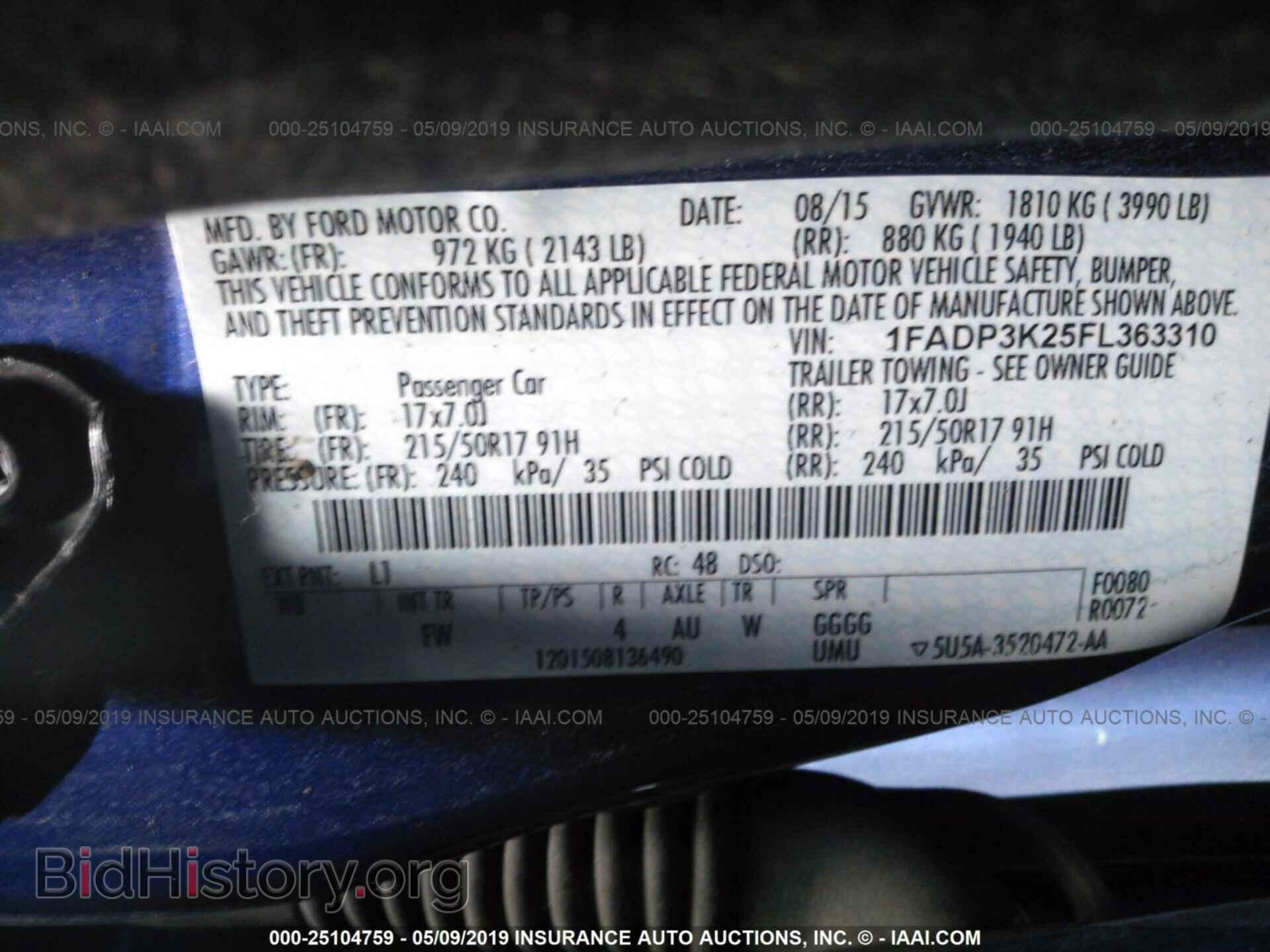 2015 FORD FOCUS - VIN: 1FADP3K25FL363310 - Photo 9
