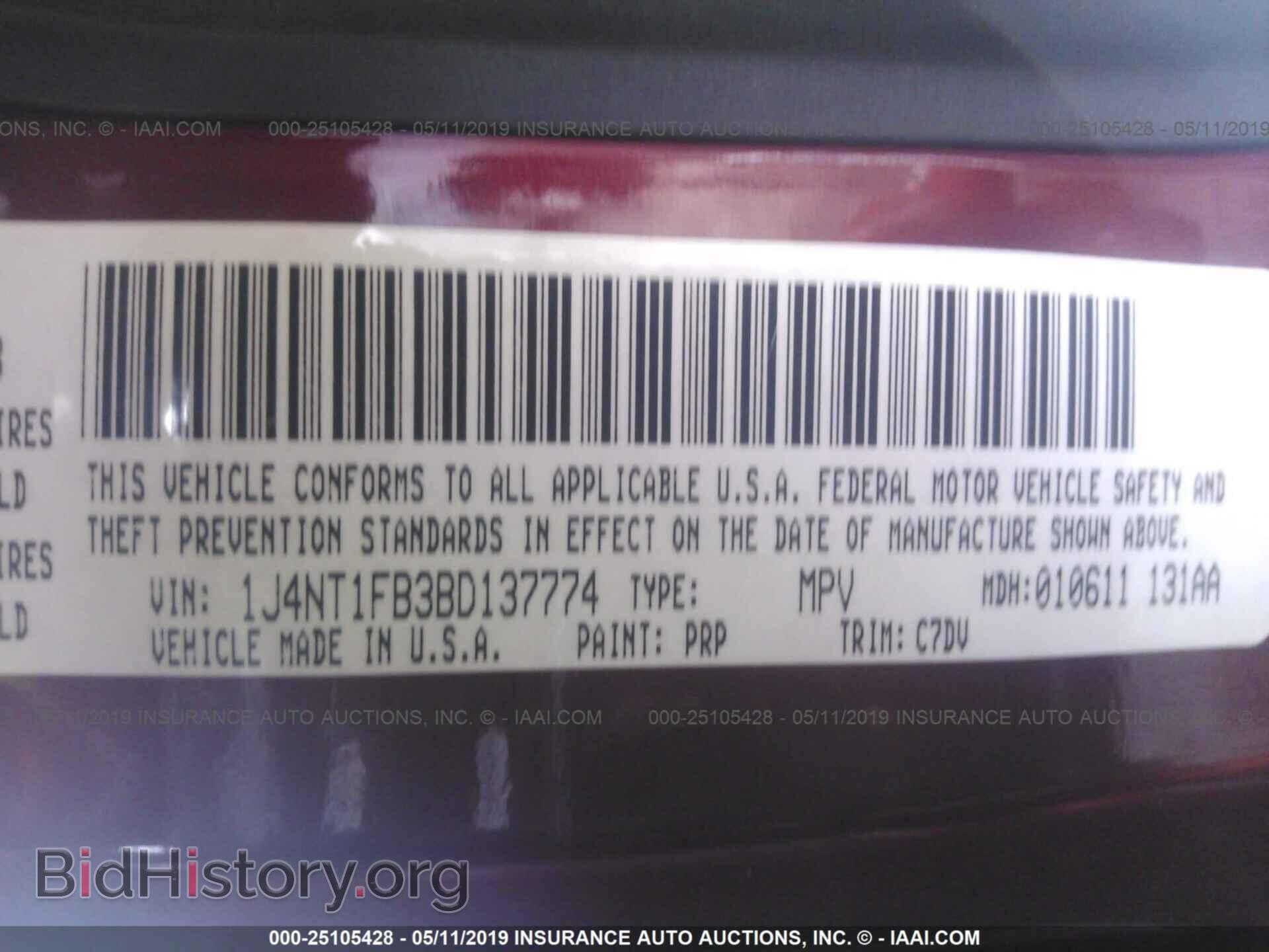 2011 JEEP COMPASS - VIN: 1J4NT1FB3BD137774 - Фото 9