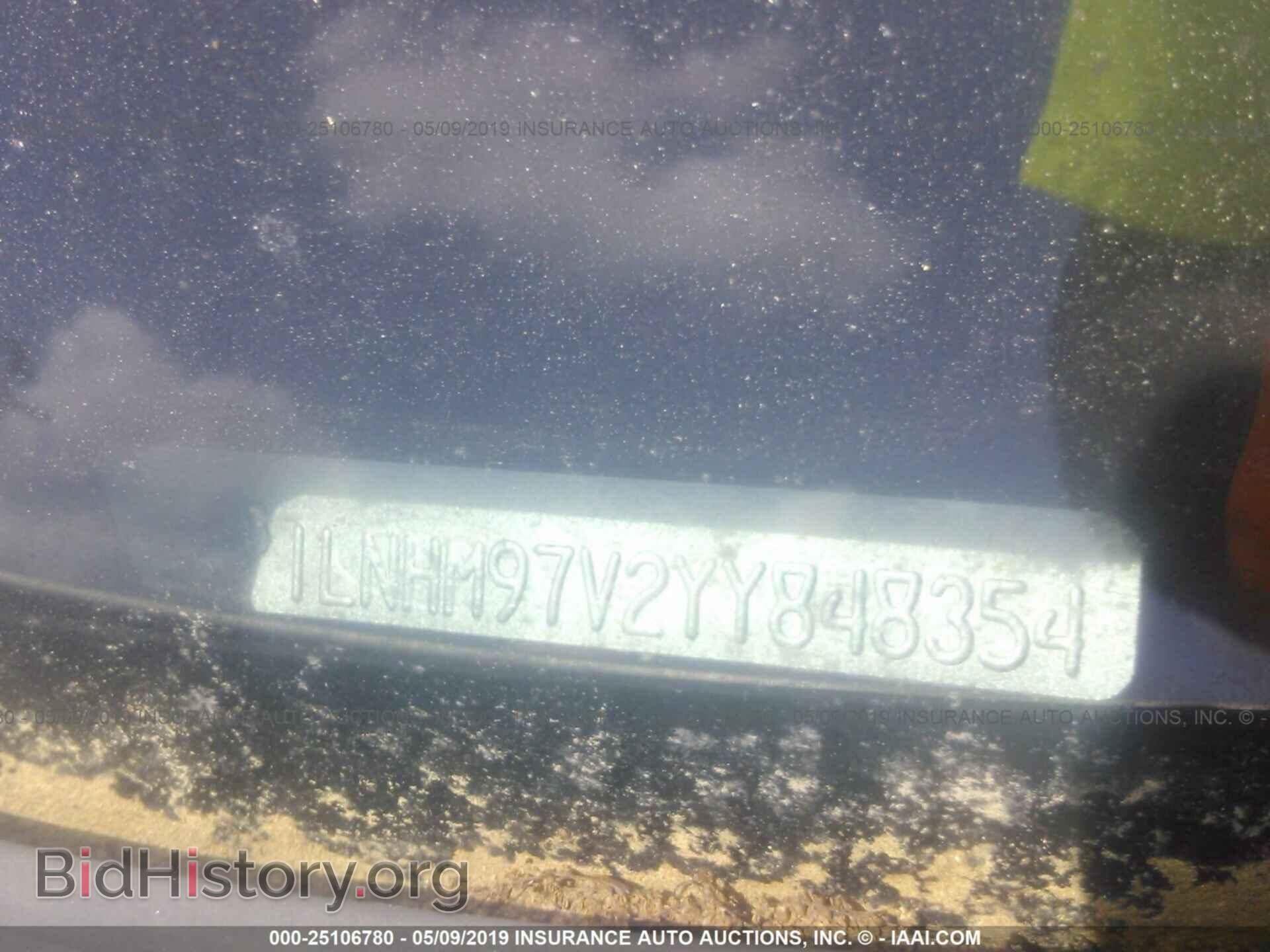 2000 LINCOLN CONTINENTAL - VIN: 1LNHM97V2YY848354 - Photo 9
