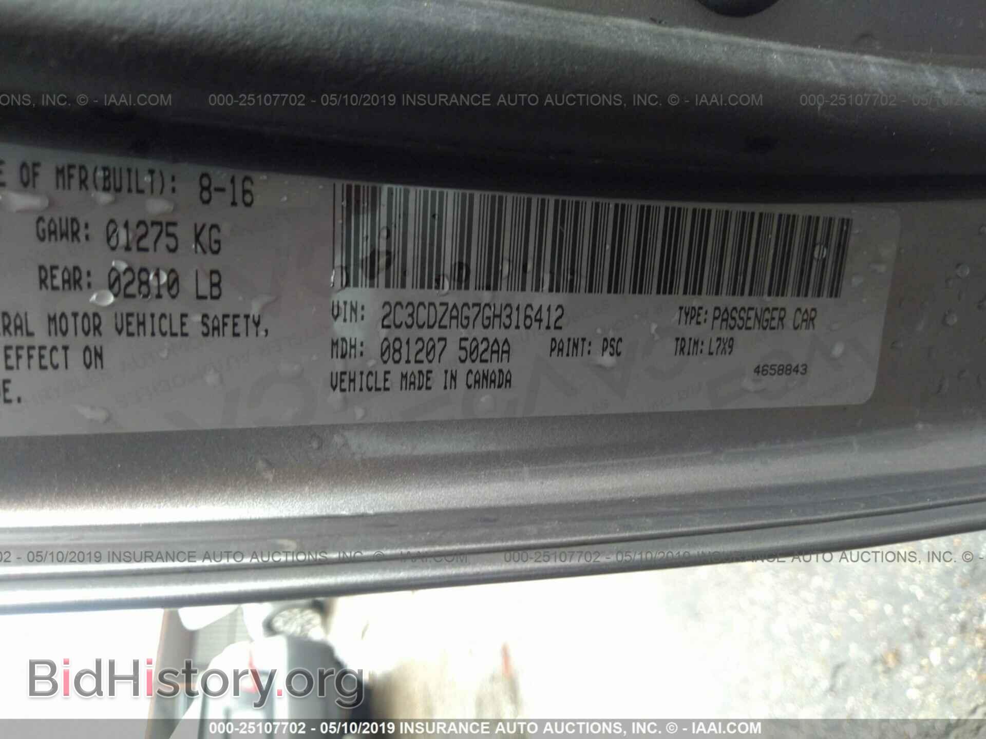 2016 DODGE CHALLENGER - VIN: 2C3CDZAG7GH316412 - Photo 9