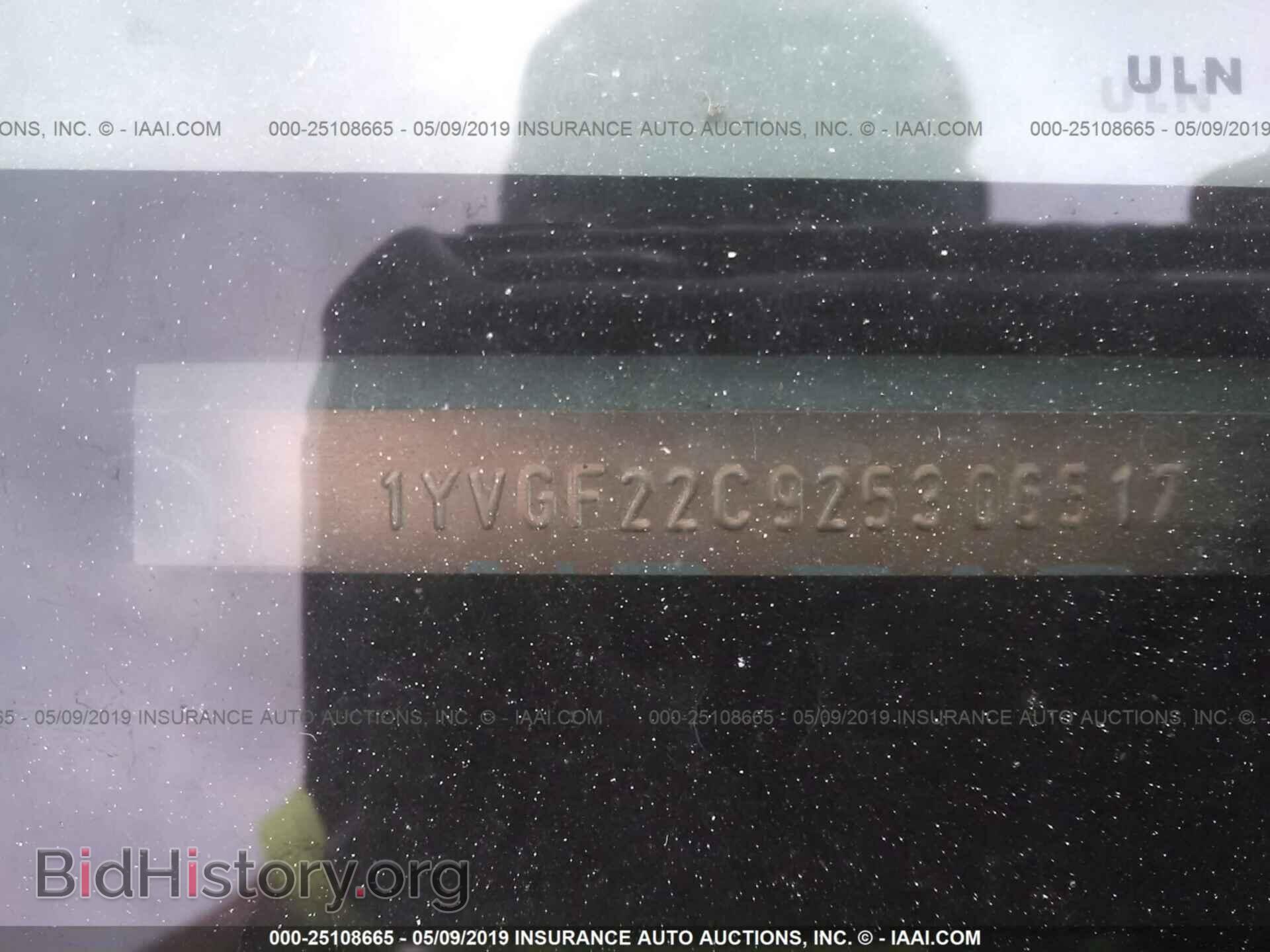 2002 MAZDA 626 - VIN: 1YVGF22C925306517 - Фото 9