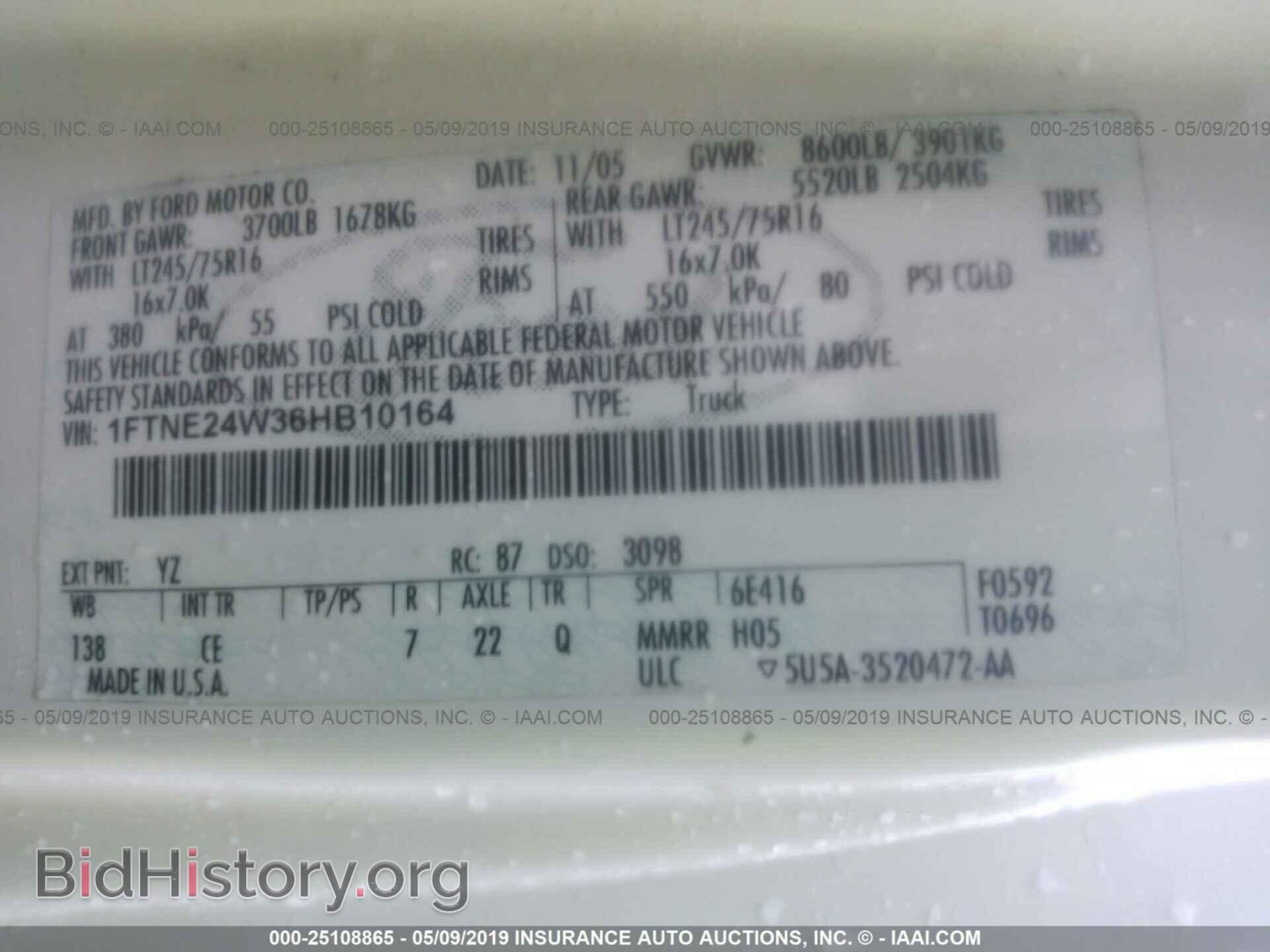2006 FORD ECONOLINE - VIN: 1FTNE24W36HB10164 - Фото 9