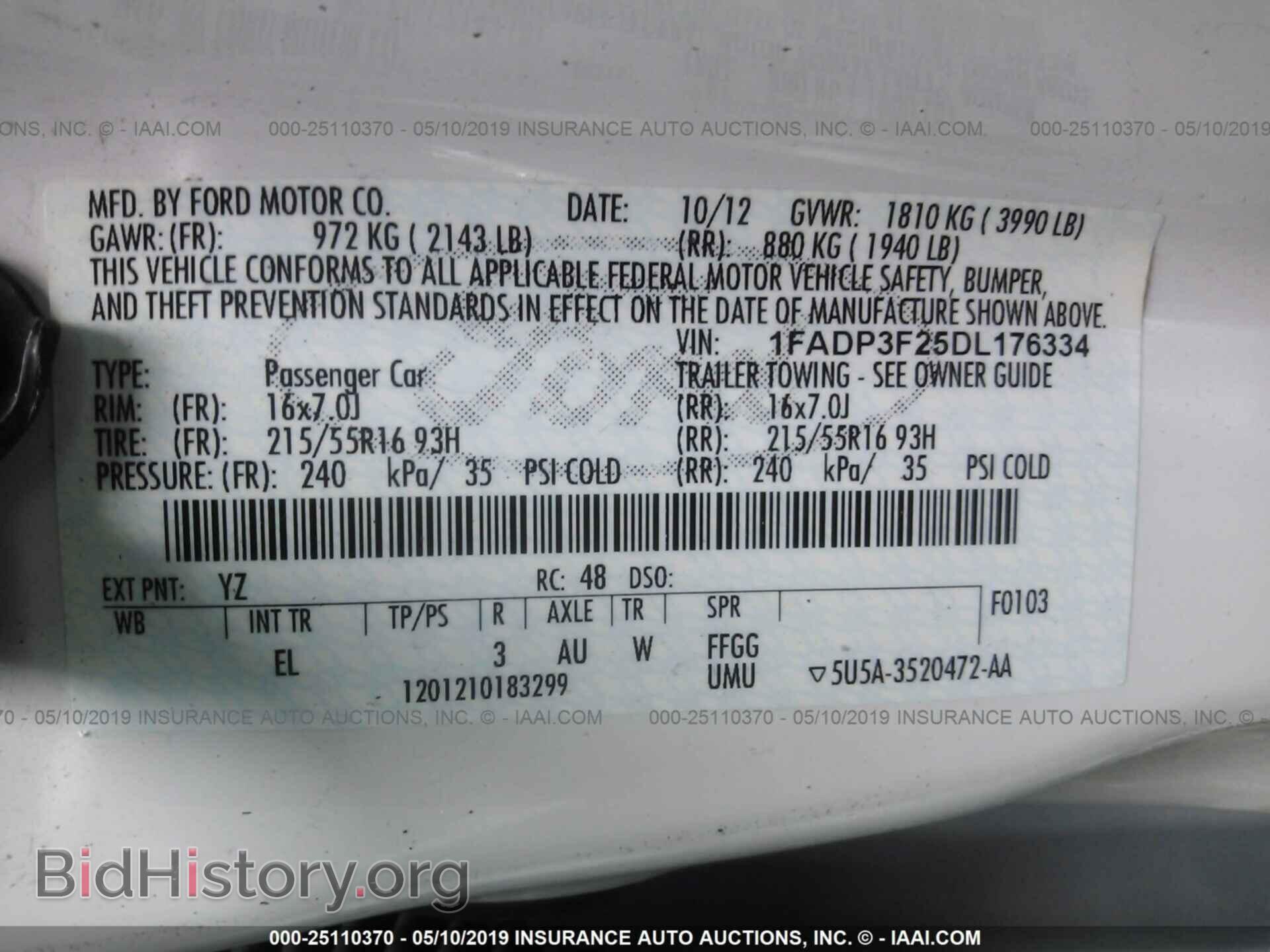 2013 FORD FOCUS - VIN: 1FADP3F25DL176334 - Photo 9