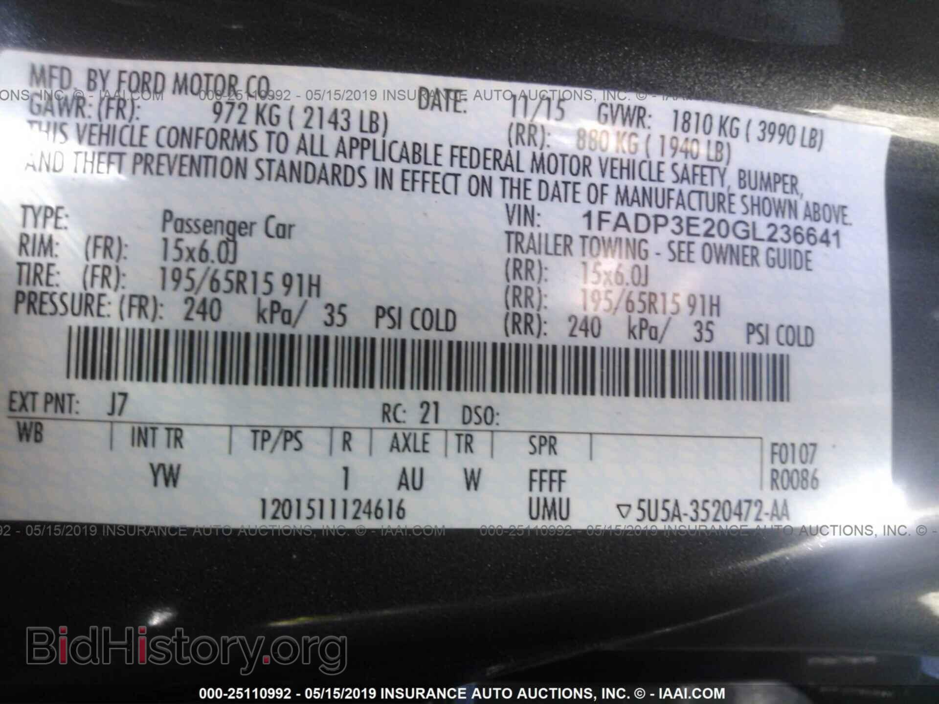 2016 FORD FOCUS - VIN: 1FADP3E20GL236641 - Фото 9