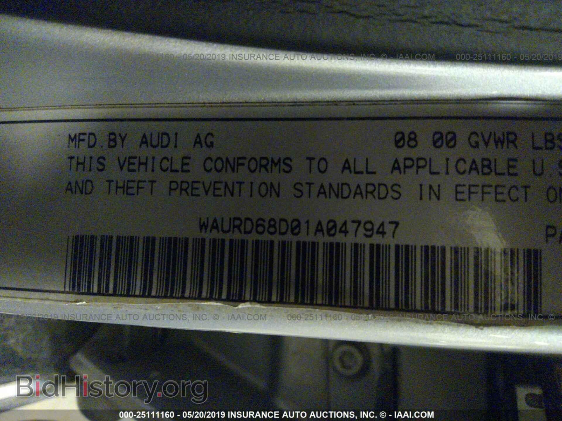 2001 AUDI S4 - VIN: WAURD68D01A047947 - Фото 9