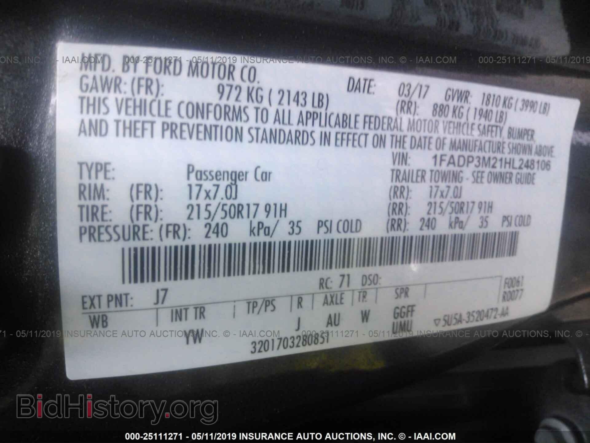 2017 FORD FOCUS - VIN: 1FADP3M21HL248106 - Photo 9