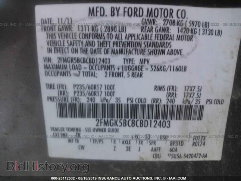 2012 Ford FLEX (VIN 2FMGK5BC8CBD12403) — photo 9 of 10