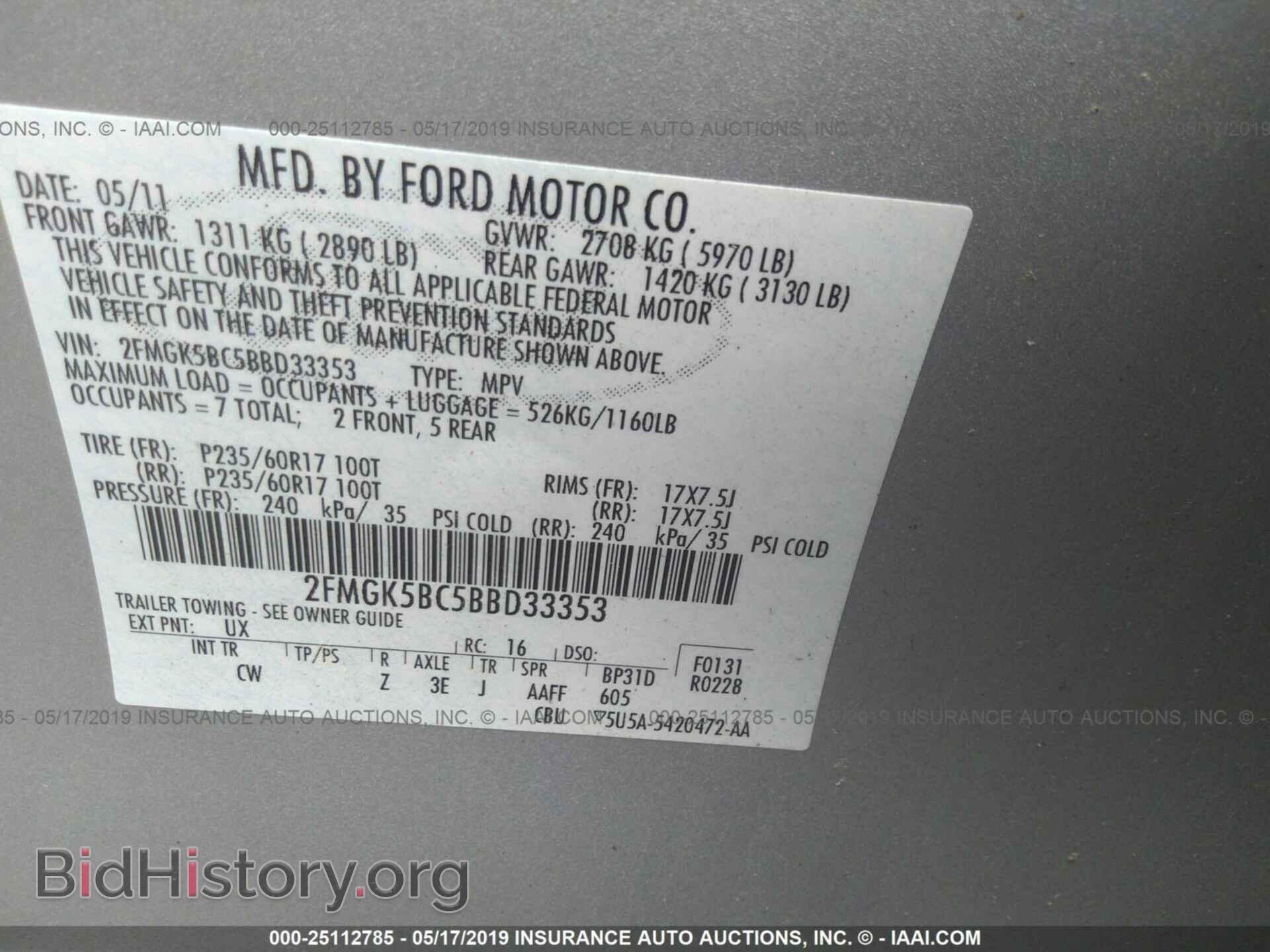 2011 FORD FLEX - VIN: 2FMGK5BC5BBD33353 - Photo 9