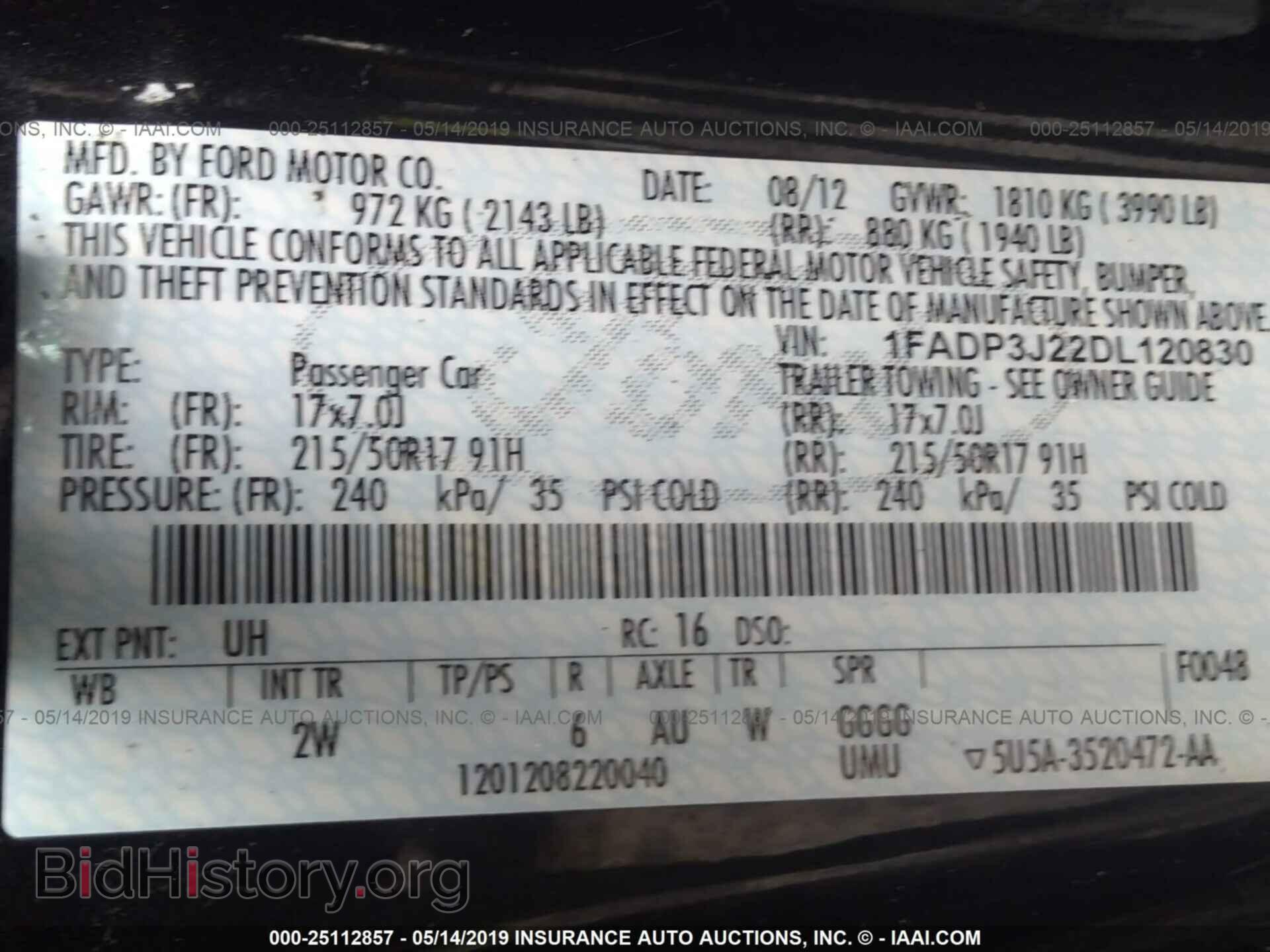 2013 FORD FOCUS - VIN: 1FADP3J22DL120830 - Фото 9