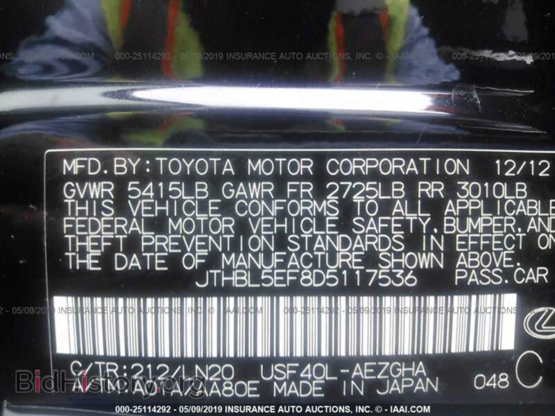 2013 Lexus LS (VIN JTHBL5EF8D5117536) — photo 9 of 10