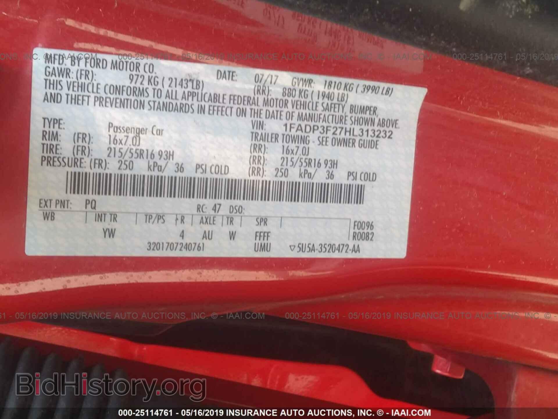 2017 FORD FOCUS - VIN: 1FADP3F27HL313232 - Фото 9
