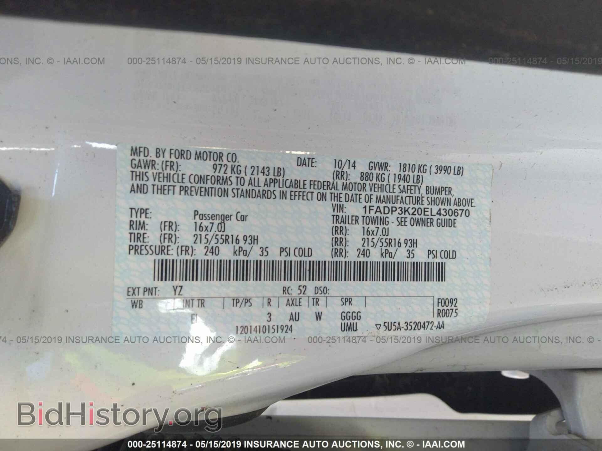 2014 FORD FOCUS - VIN: 1FADP3K20EL430670 - Photo 9