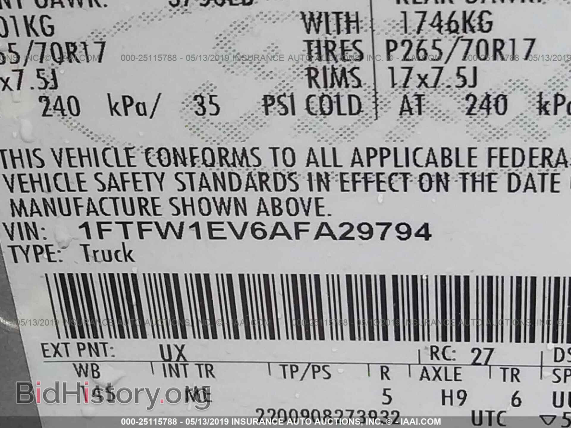2010 FORD F150 - VIN: 1FTFW1EV6AFA29794 - Фото 9