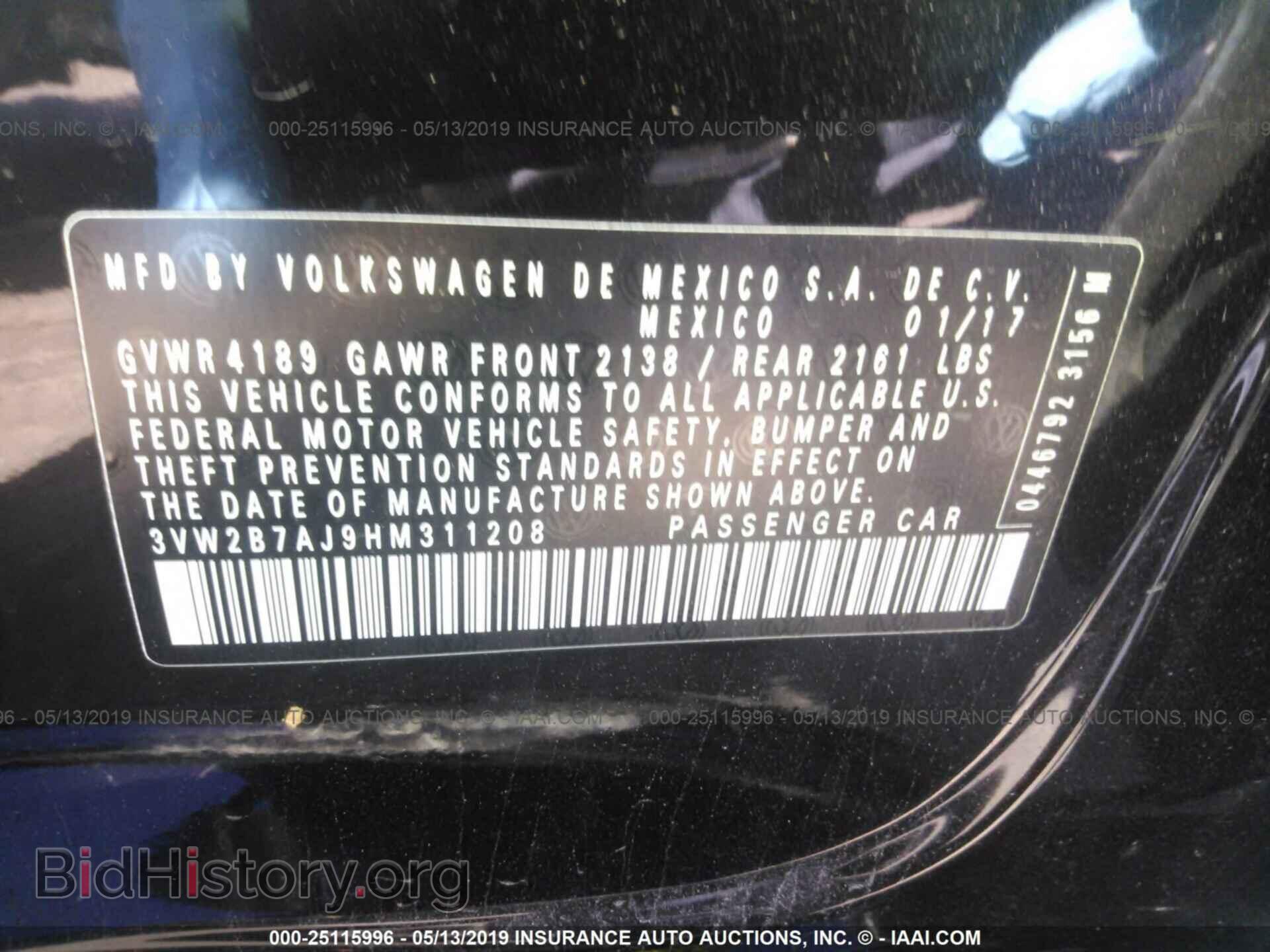 2017 VOLKSWAGEN JETTA - VIN: 3VW2B7AJ9HM311208 - Фото 9