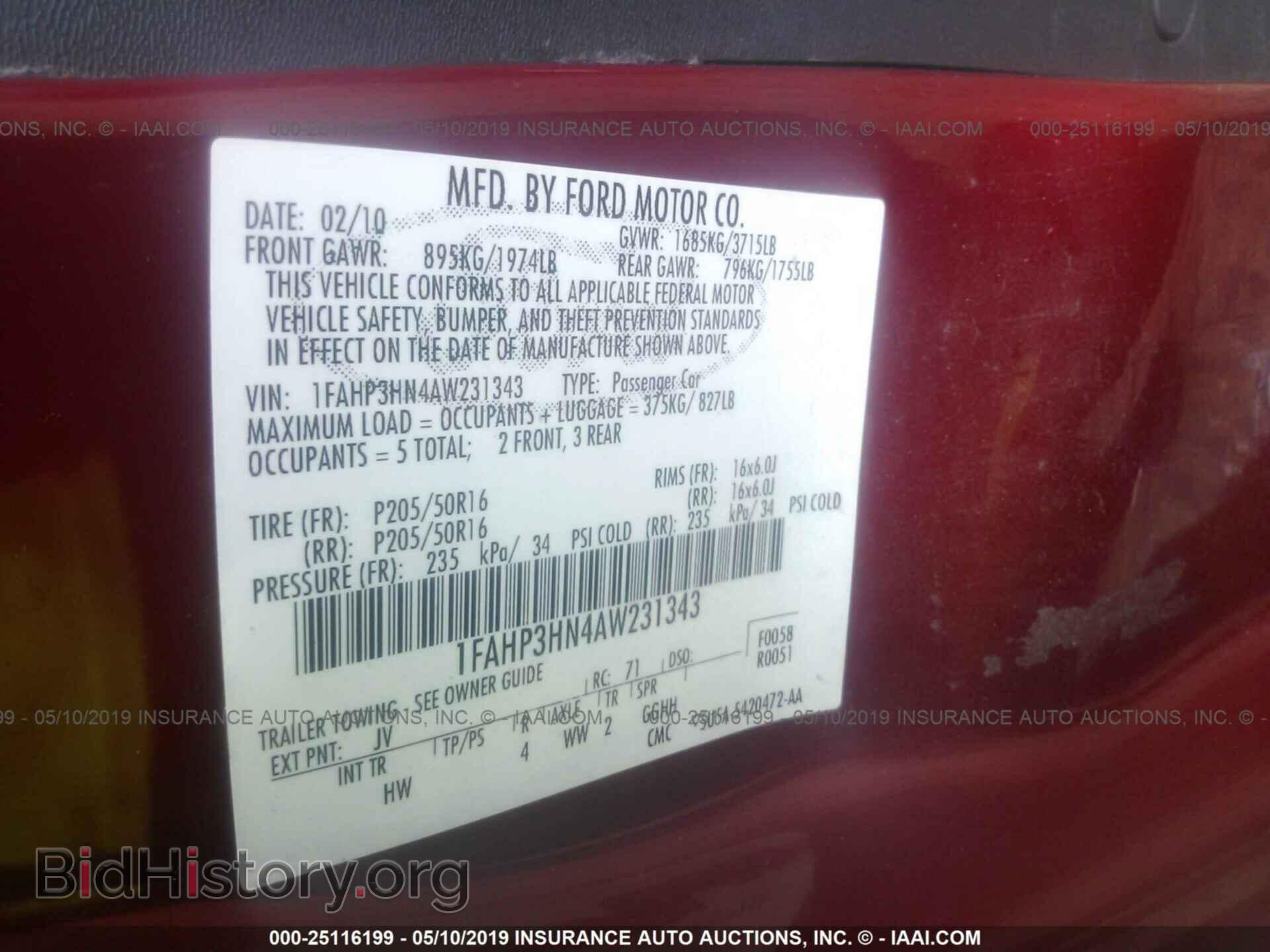 2010 FORD FOCUS - VIN: 1FAHP3HN4AW231343 - Фото 9
