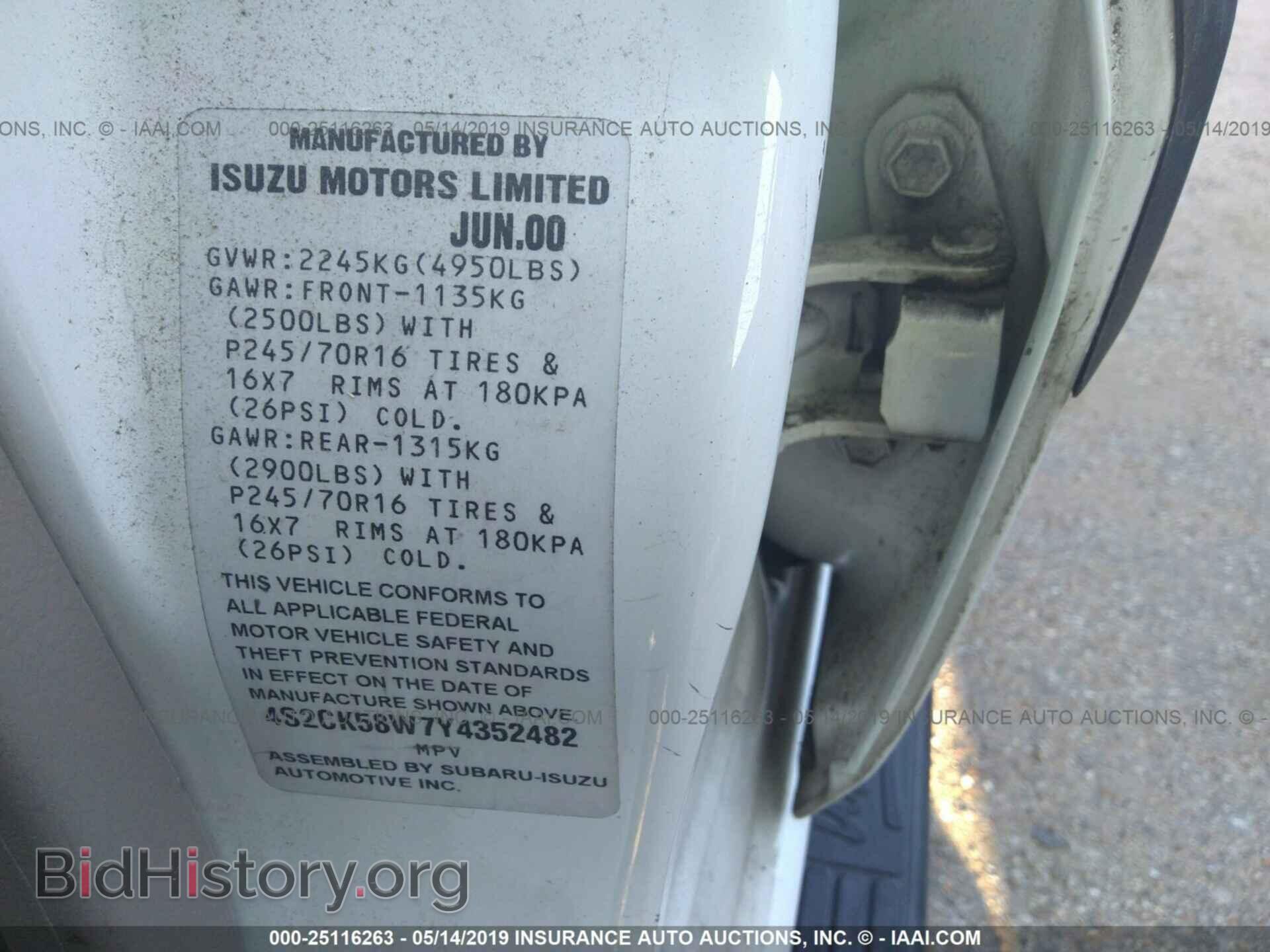 2000 ISUZU RODEO - VIN: 4S2CK58W7Y4352482 - Photo 9