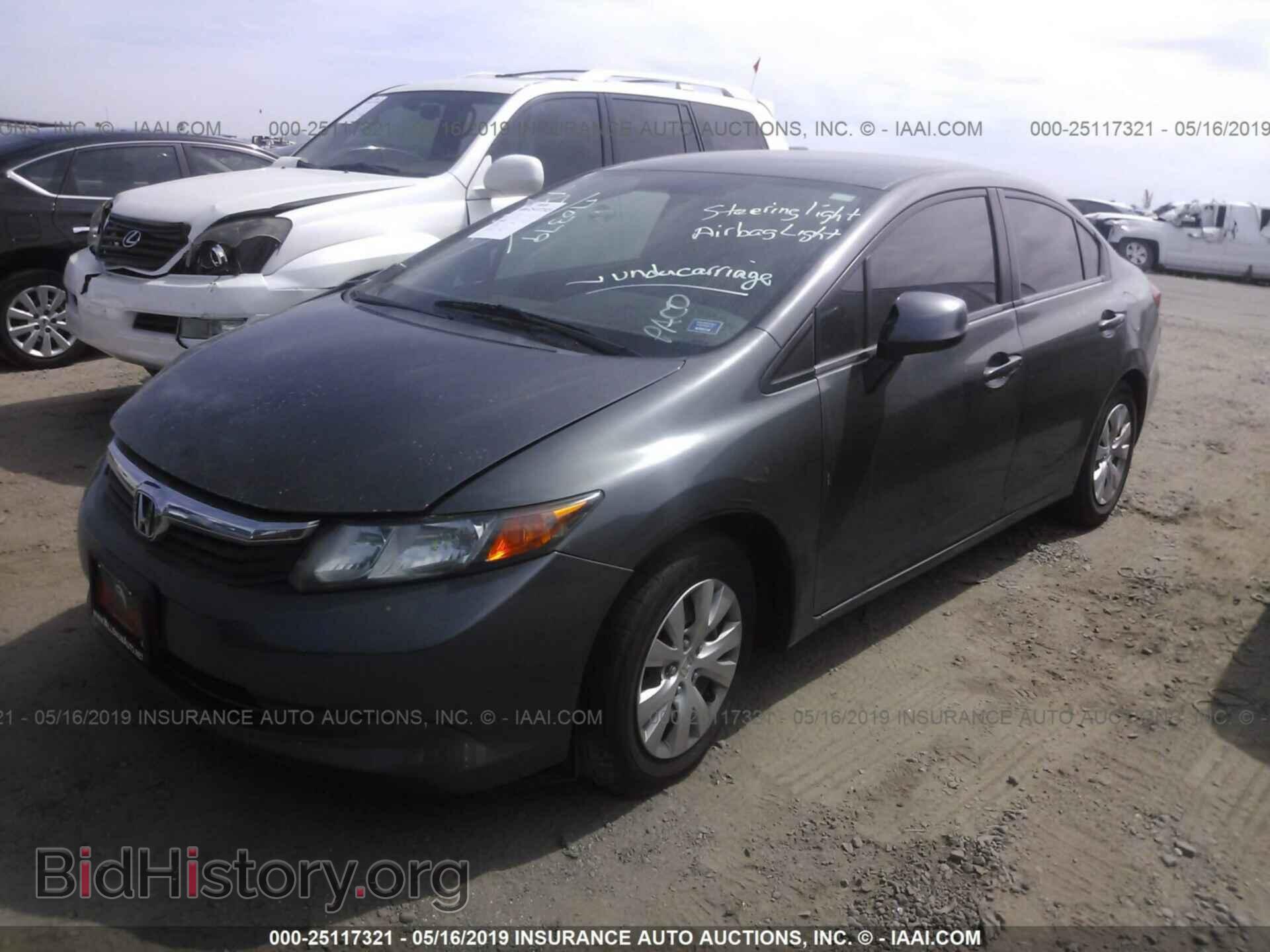 2012 HONDA CIVIC - VIN: 2HGFB2F53CH596161 - Фото 2