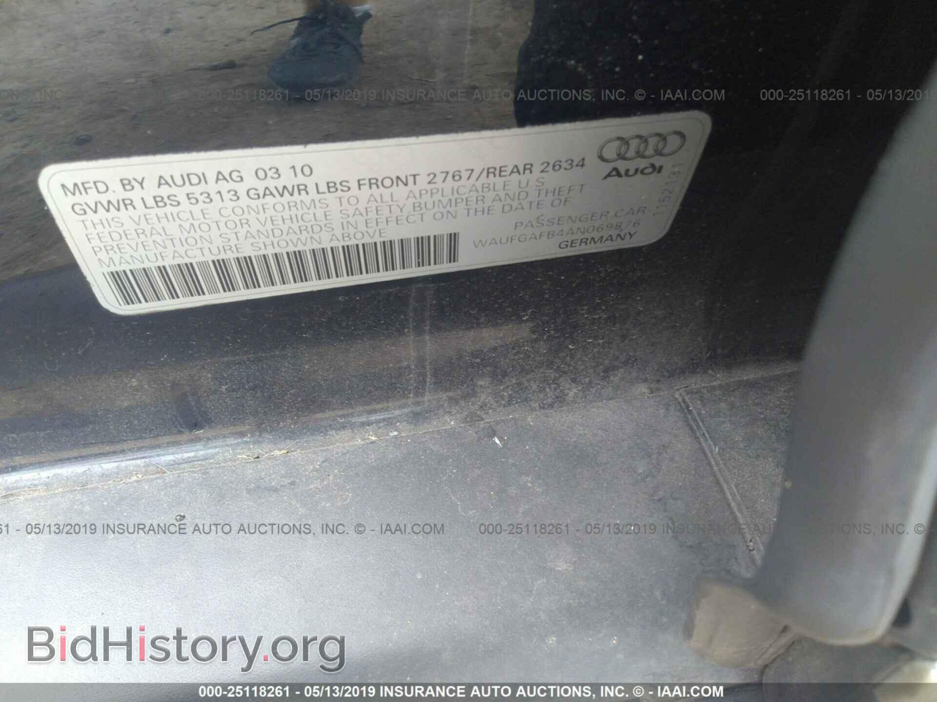 2010 AUDI A6 - VIN: WAUFGAFB4AN069876 - Фото 9