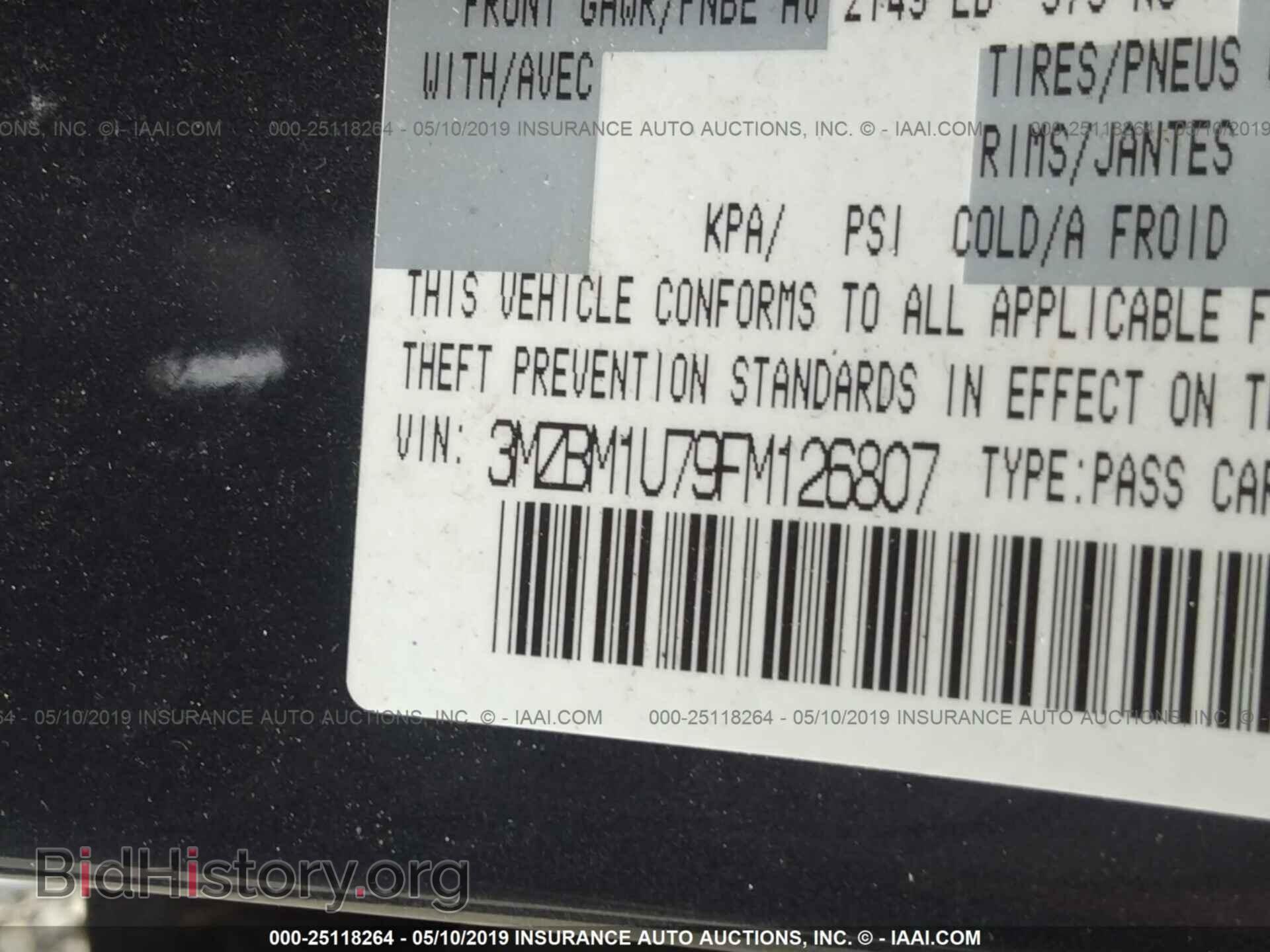 2015 MAZDA 3 - VIN: 3MZBM1U79FM126807 - Фото 9