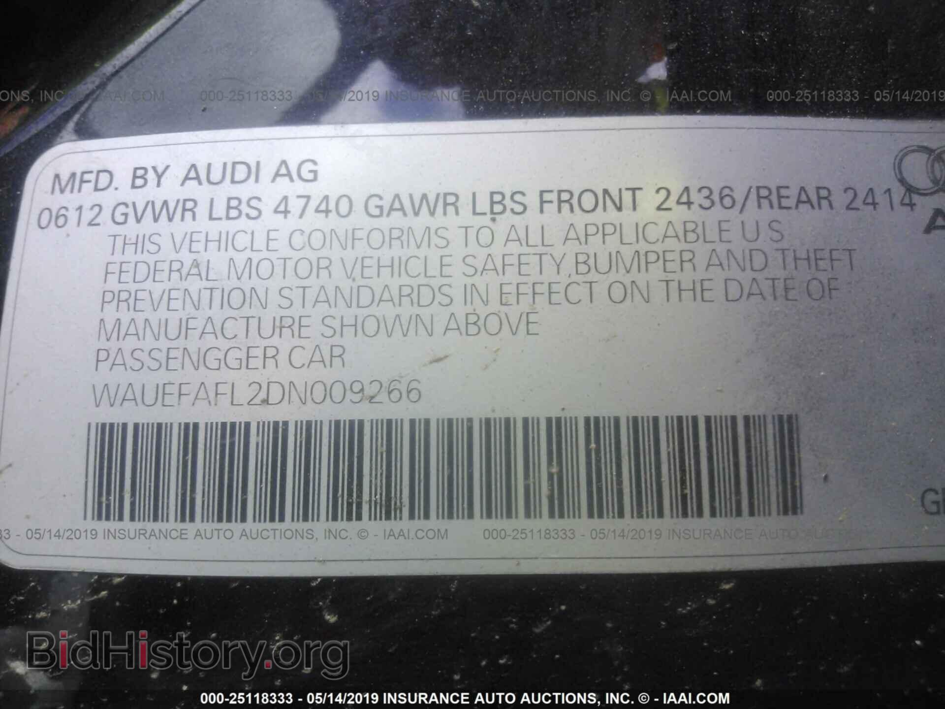 2013 AUDI A4 - VIN: WAUEFAFL2DN009266 - Photo 9