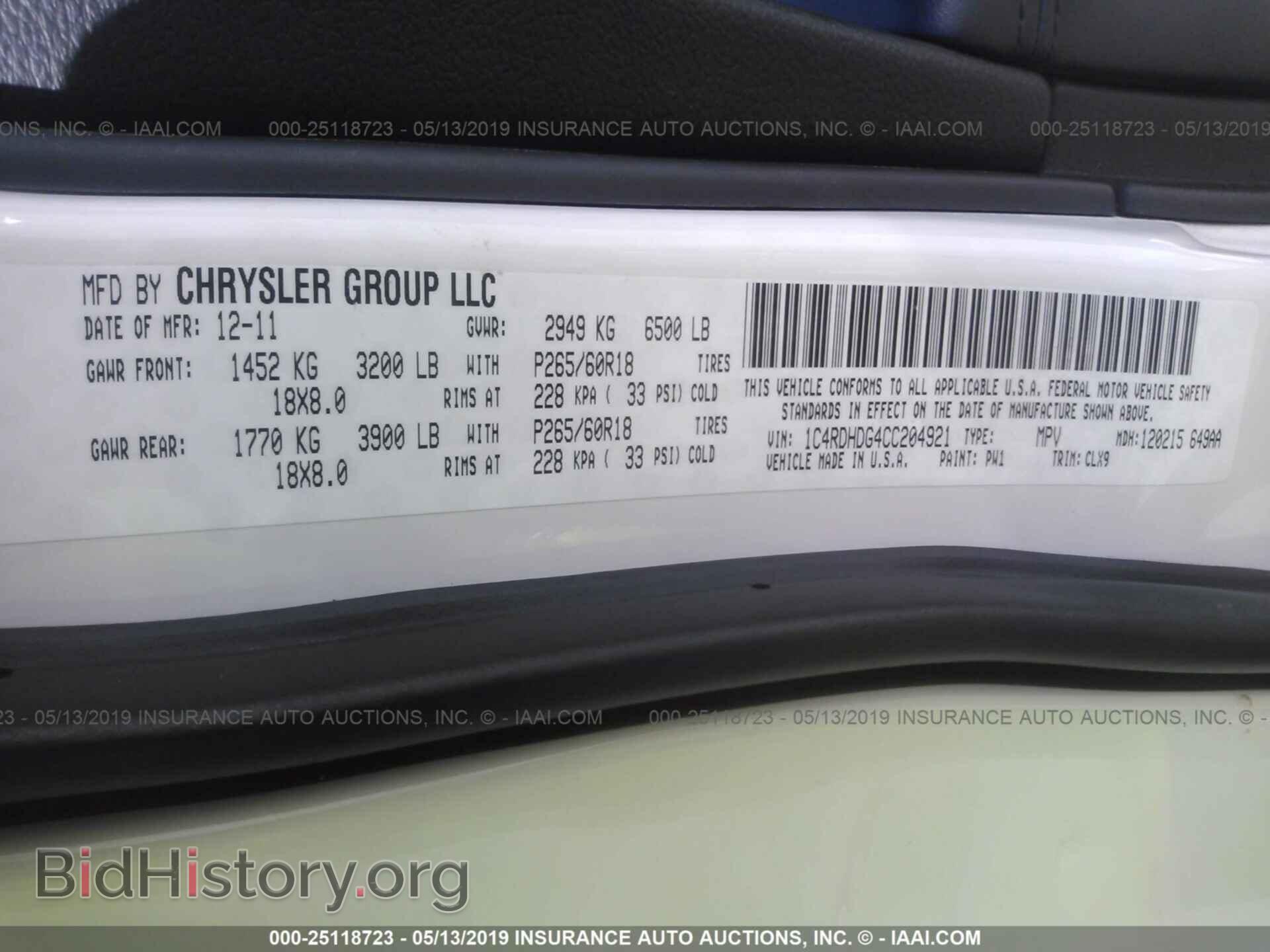 2012 DODGE DURANGO - VIN: 1C4RDHDG4CC204921 - Фото 9